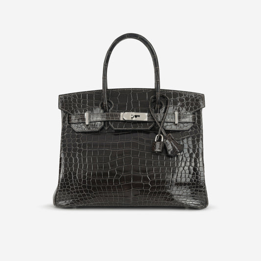 Hermès Birkin 30 - Graphite Crocodile Porosus | Palladium Hardware