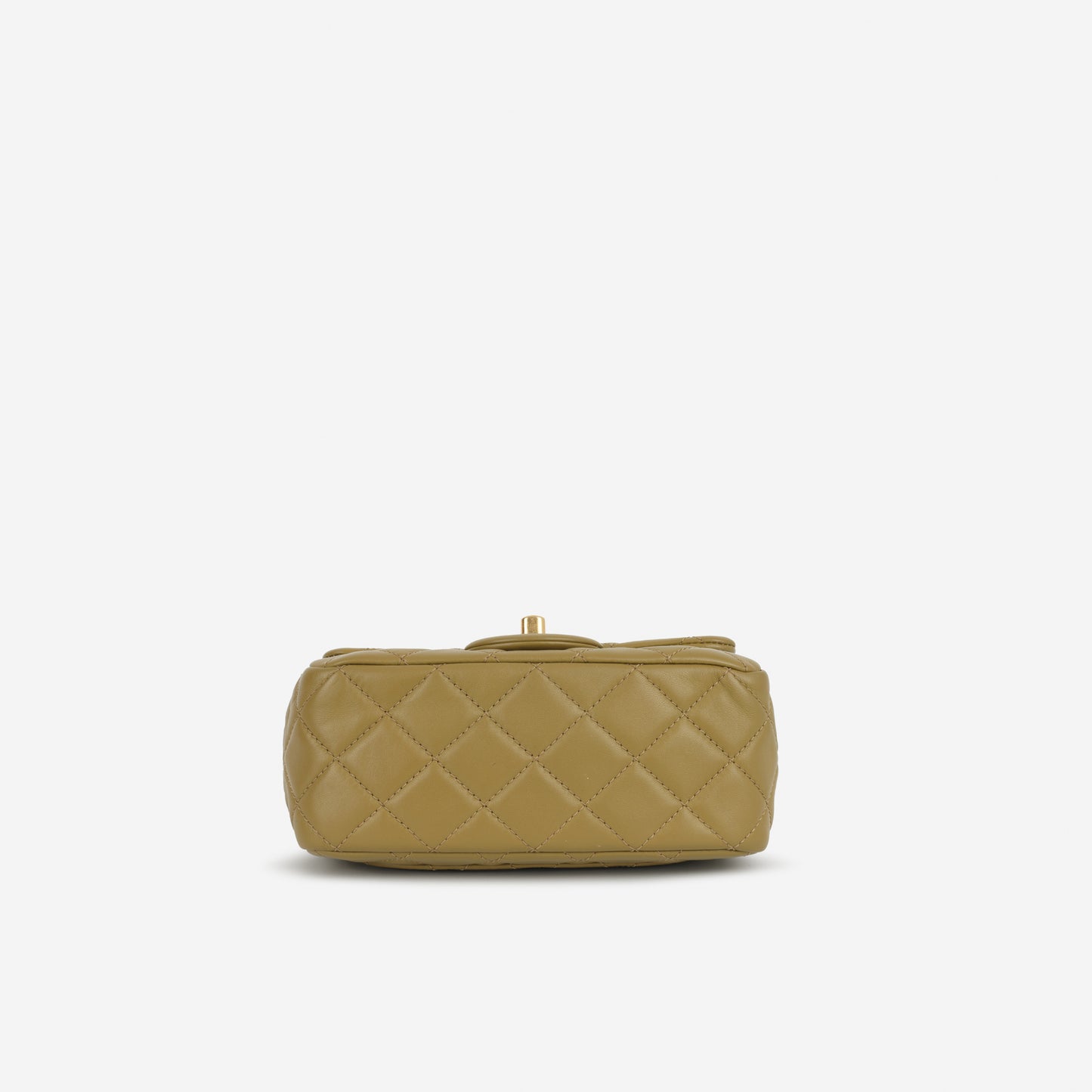 Chanel Mini Flap Square Pearl Crush - Olive Green Lambskin | Gold Hardware
