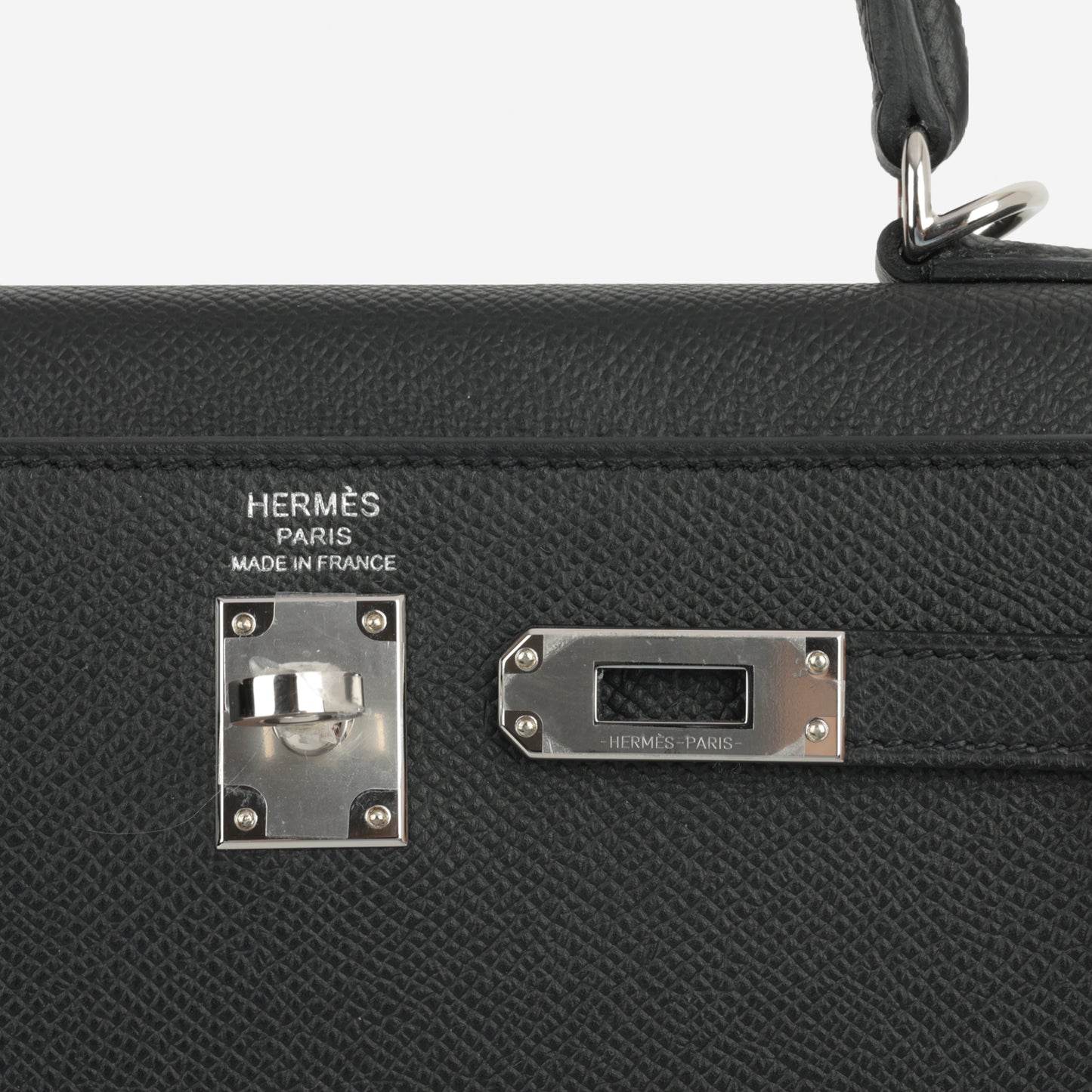 Hermès Kelly 25 - Black Epsom | Palladium Hardware - Bagista