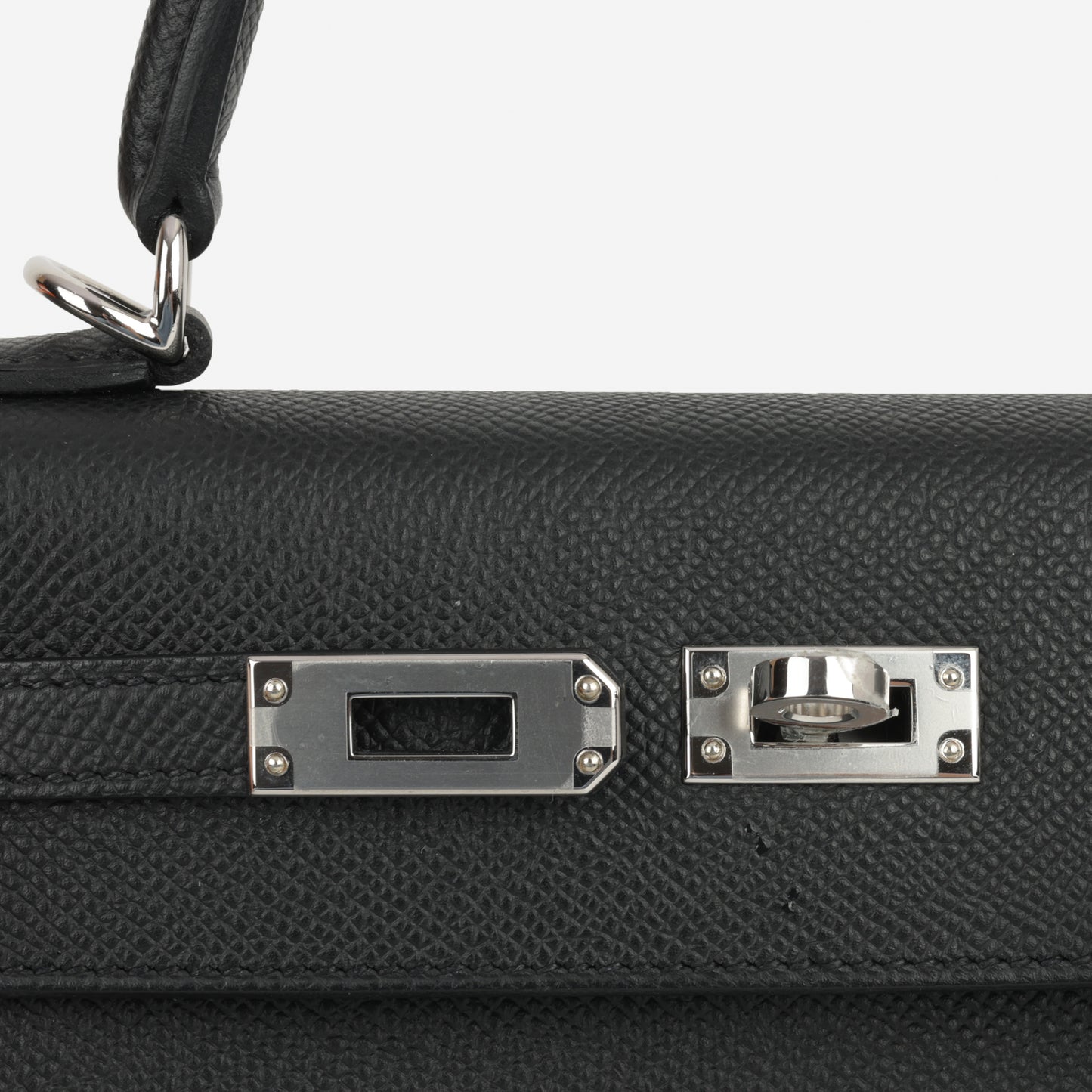 Hermès Kelly 25 - Black Epsom | Palladium Hardware - Bagista