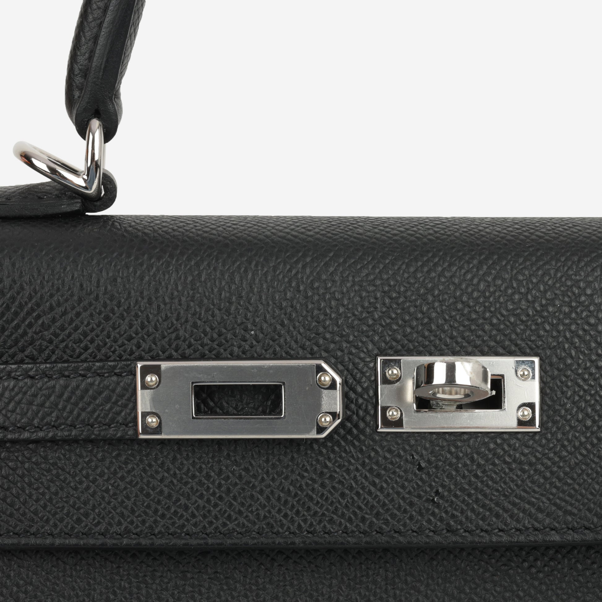 Hermès Kelly 25 - Black Epsom | Palladium Hardware - Bagista