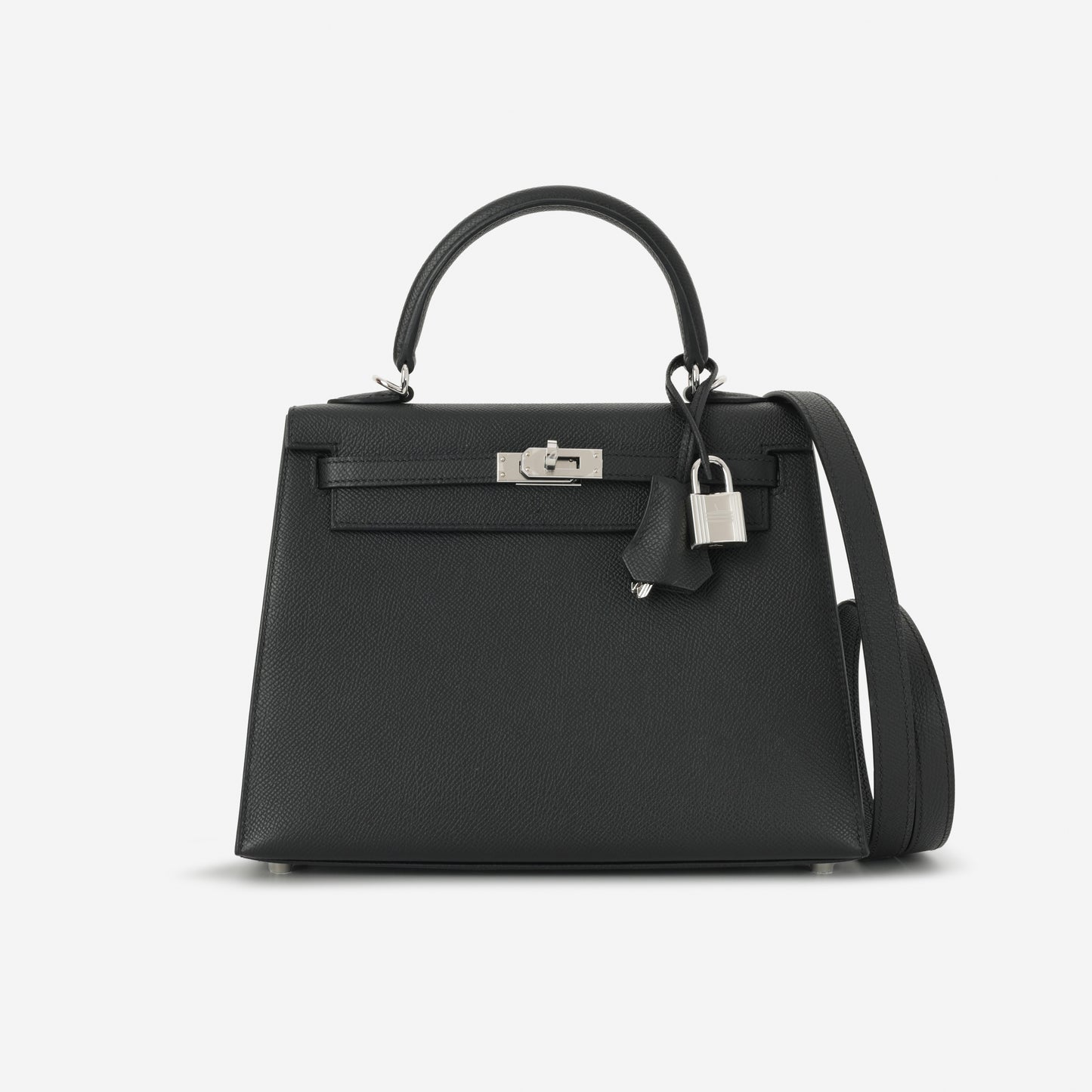 Hermès Kelly 25 - Black Epsom | Palladium Hardware - Bagista