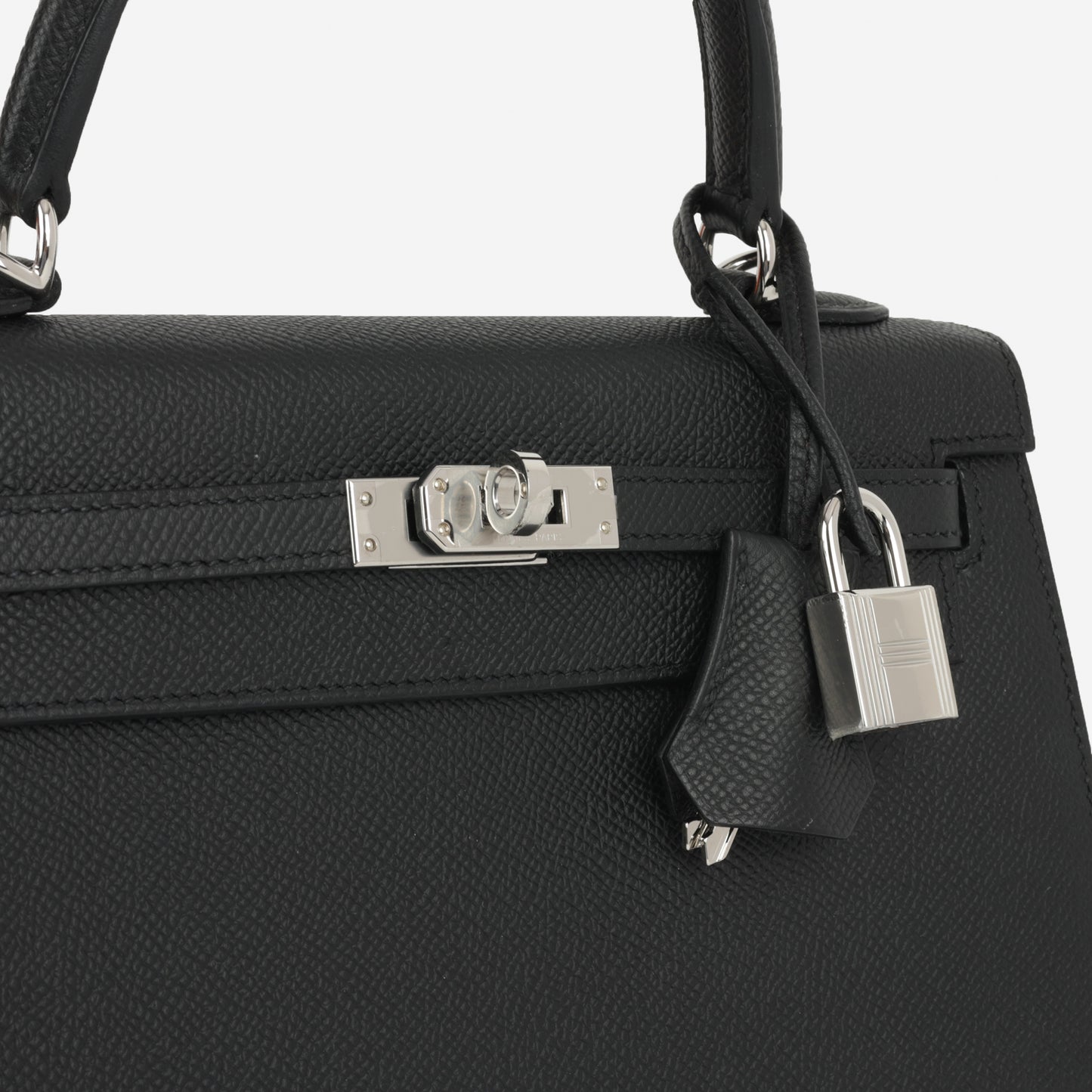 Hermès Kelly 25 - Black Epsom | Palladium Hardware - Bagista