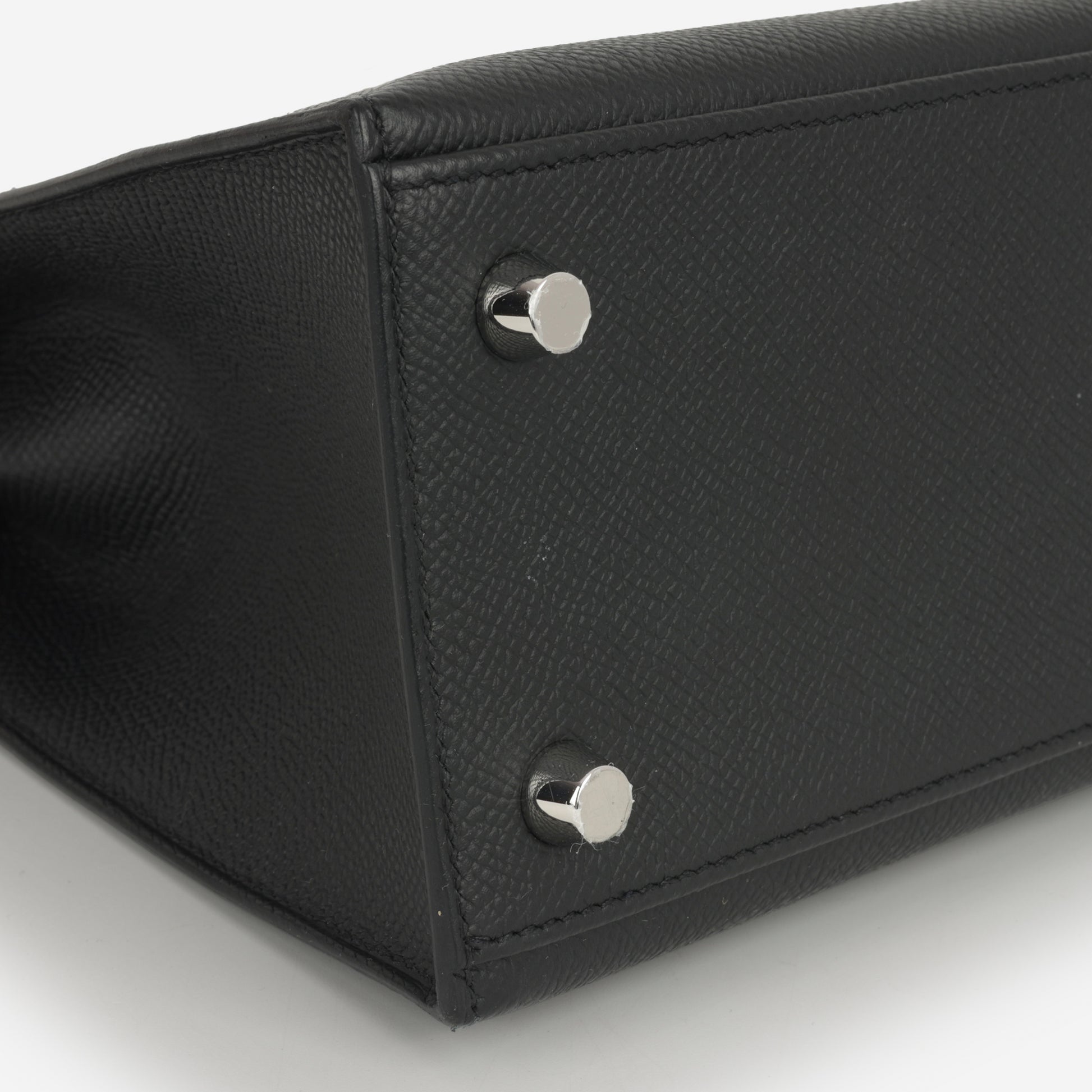 Hermès Kelly 25 - Black Epsom | Palladium Hardware - Bagista