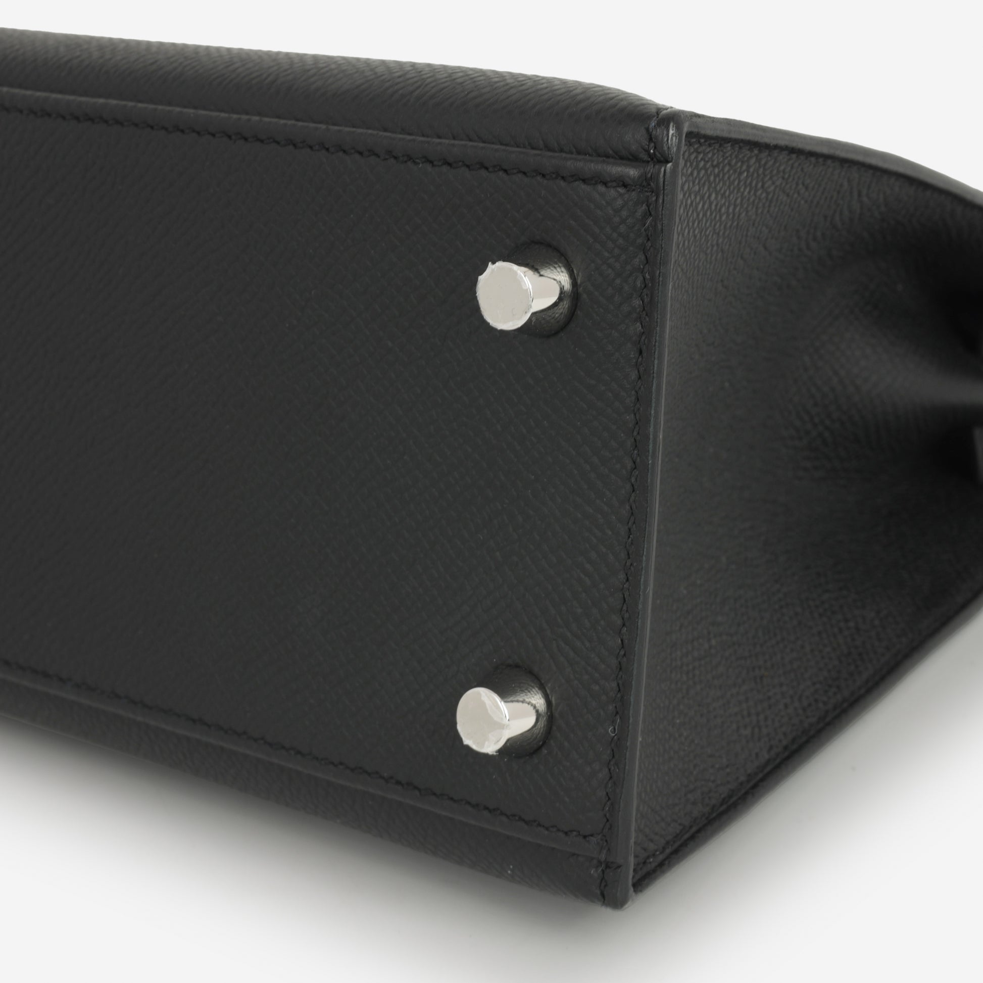 Hermès Kelly 25 - Black Epsom | Palladium Hardware - Bagista