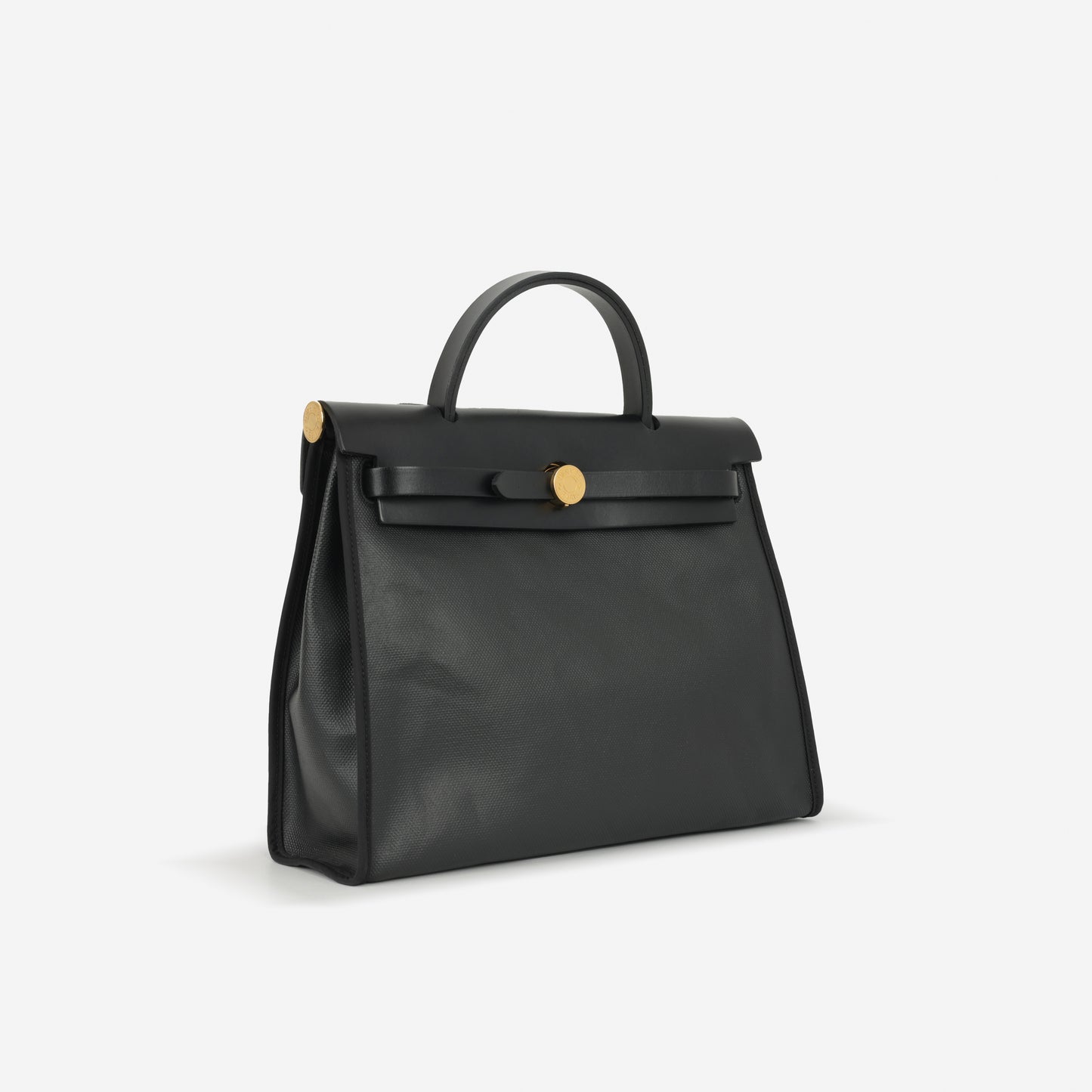 Hermès Herbag 31 - Black Berline Toile / Hunter | Gold Hardware