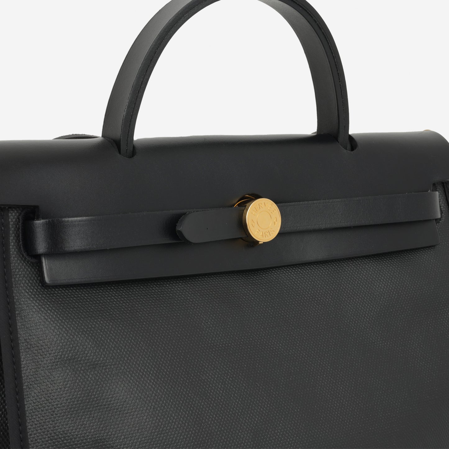 Hermès Herbag 31 - Black Berline Toile / Hunter | Gold Hardware