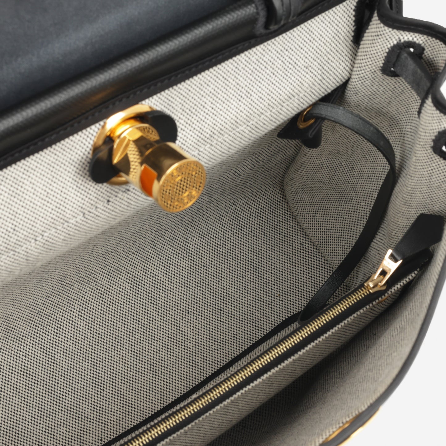 Hermès Herbag 31 - Black Berline Toile / Hunter | Gold Hardware