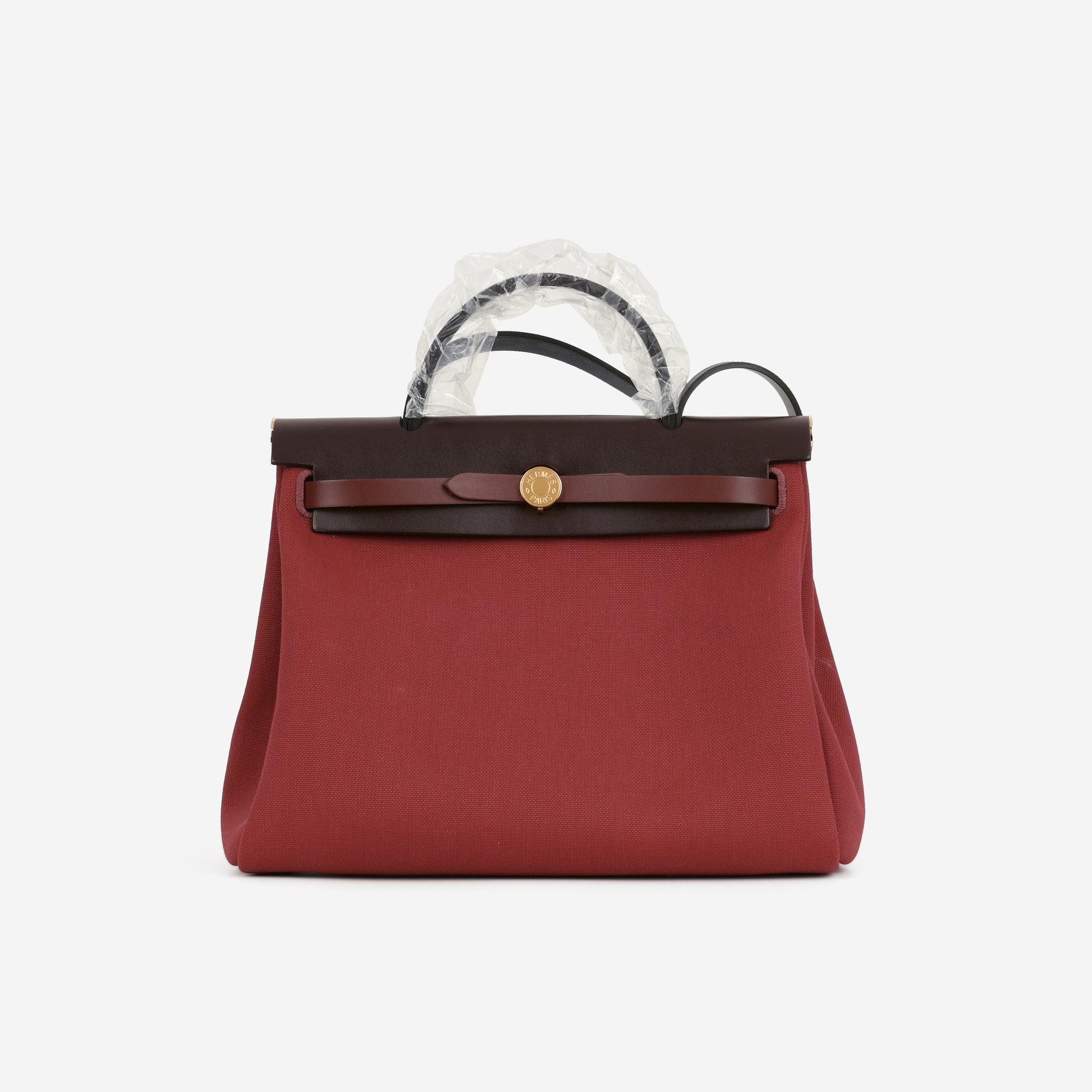 Hermès Herbag 31 - Rouge Grenat Canvas / Rouge Sellier / Rouge H Hunter | Gold Hardware - Bagista