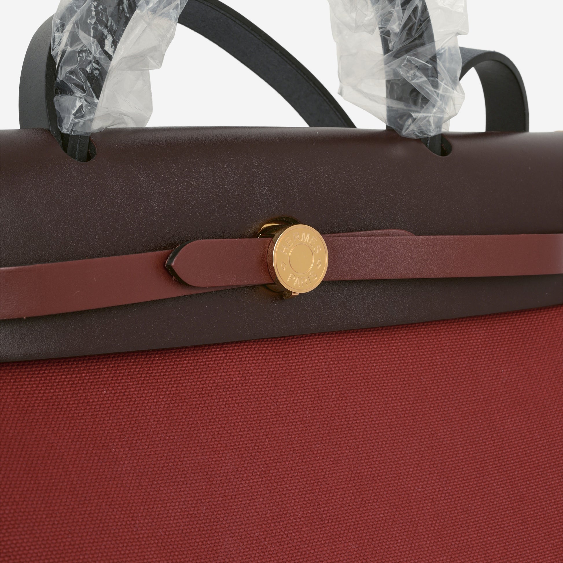 Hermès Herbag 31 - Rouge Grenat Canvas / Rouge Sellier / Rouge H Hunter | Gold Hardware - Bagista