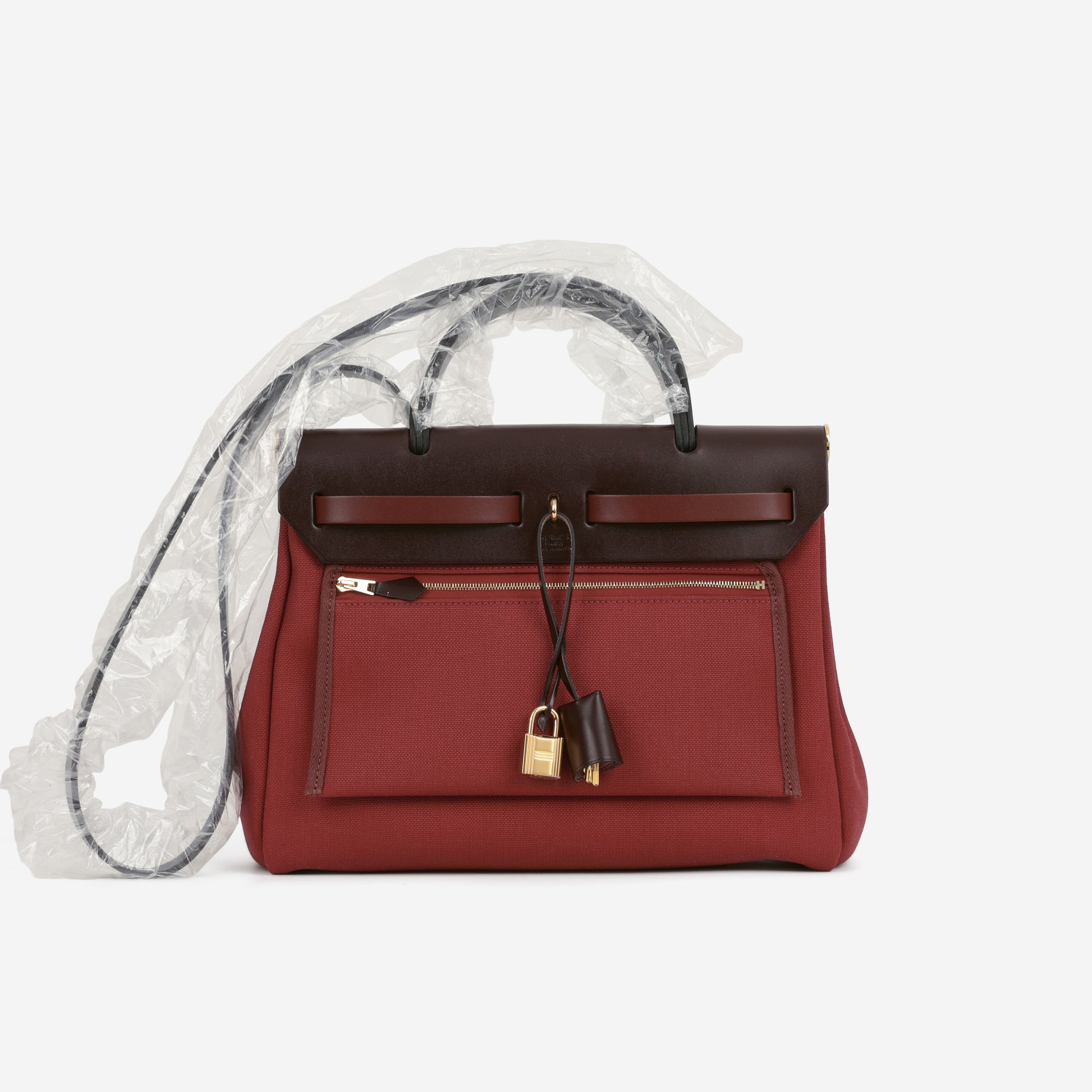 Hermès Herbag 31 - Rouge Grenat Canvas / Rouge Sellier / Rouge H Hunter | Gold Hardware - Bagista