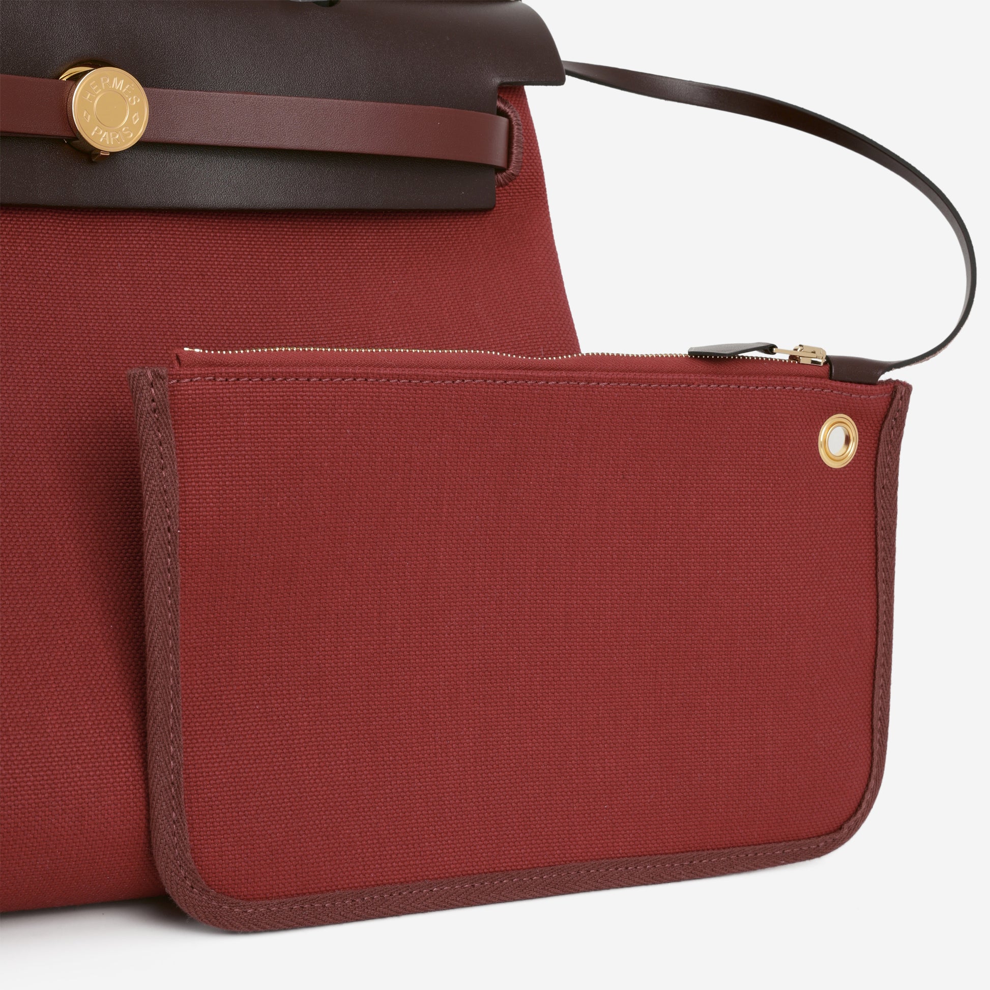Hermès Herbag 31 - Rouge Grenat Canvas / Rouge Sellier / Rouge H Hunter | Gold Hardware - Bagista