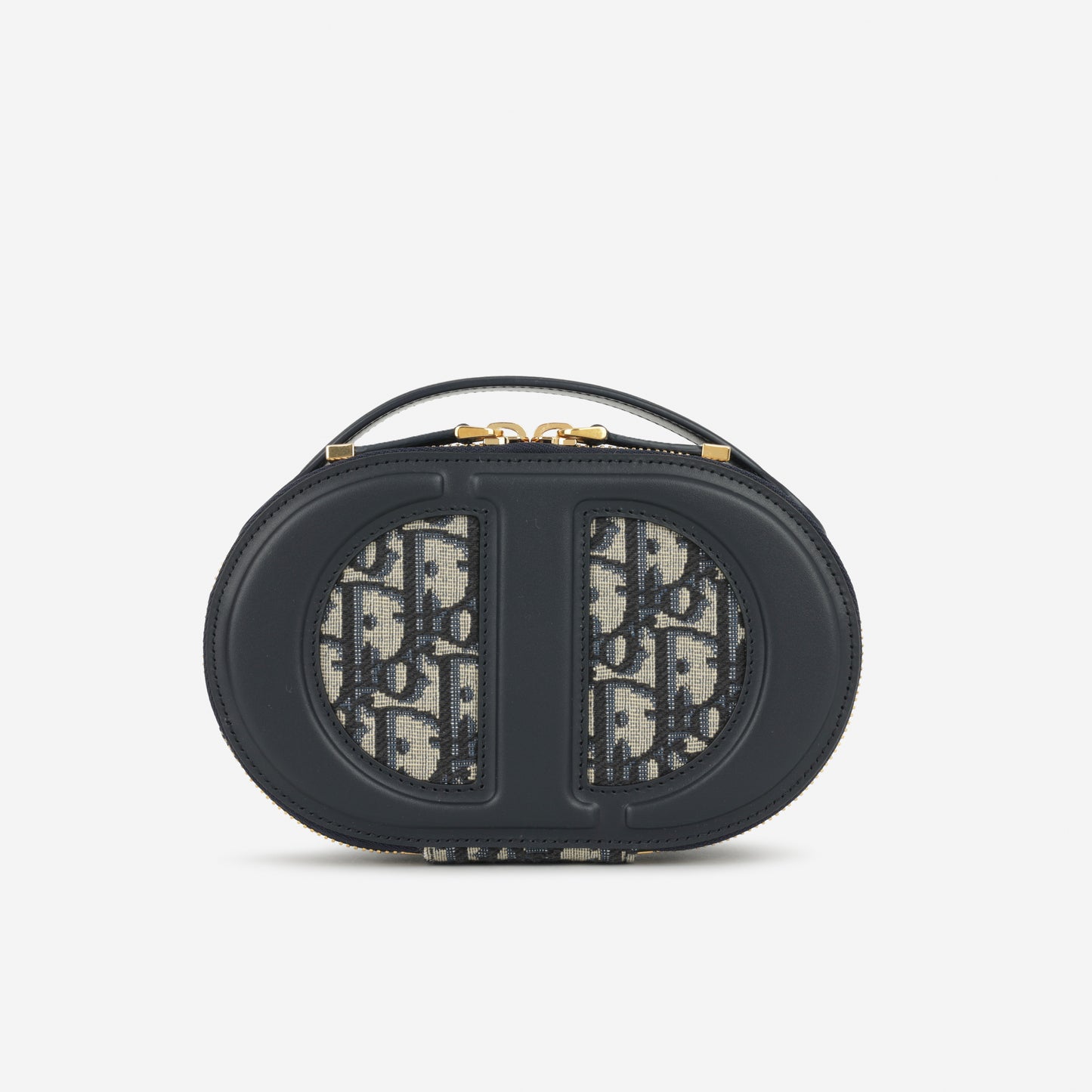 Dior CD Signature Oval Camera Bag - Navy Oblique | Gold Hardware