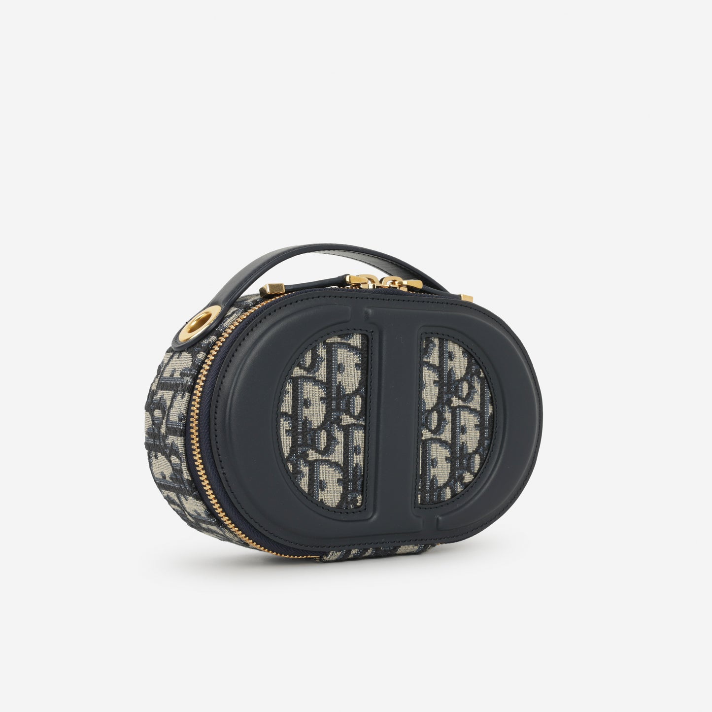 Dior CD Signature Oval Camera Bag - Navy Oblique | Gold Hardware
