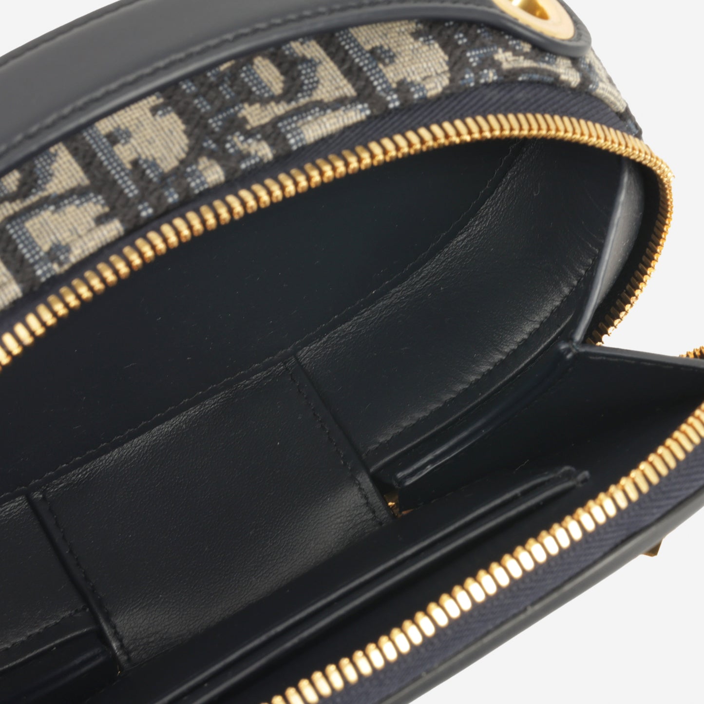 Dior CD Signature Oval Camera Bag - Navy Oblique | Gold Hardware