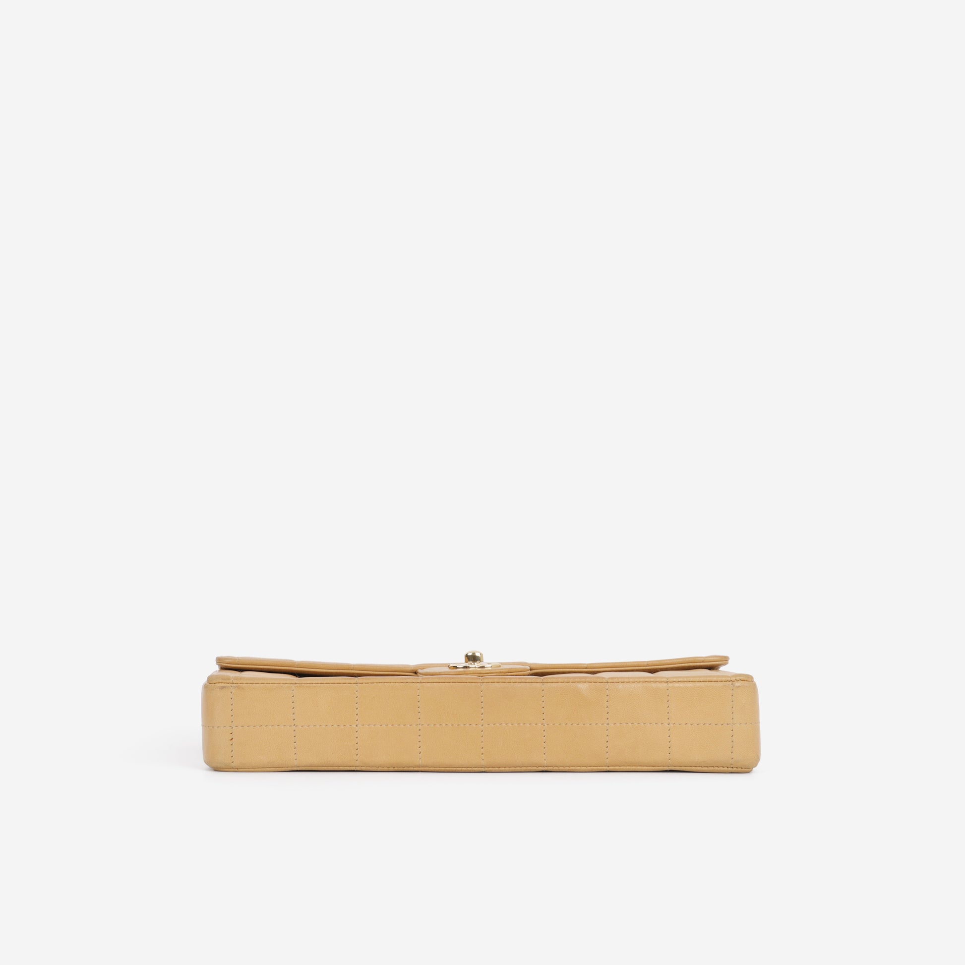 Chanel East West Chocolate Bar - Beige Lambskin | Gold Hardware - Bagista