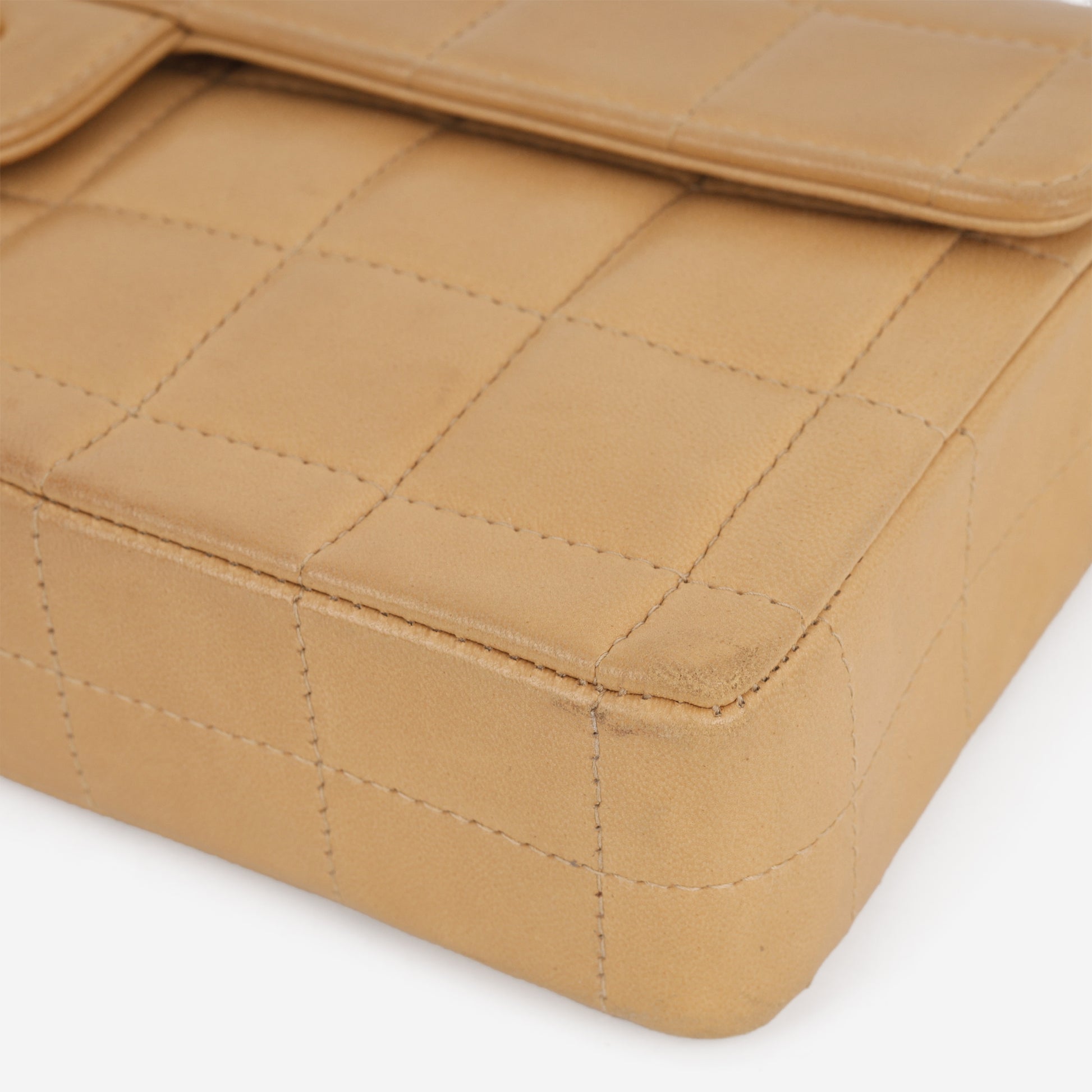 Chanel East West Chocolate Bar - Beige Lambskin | Gold Hardware - Bagista