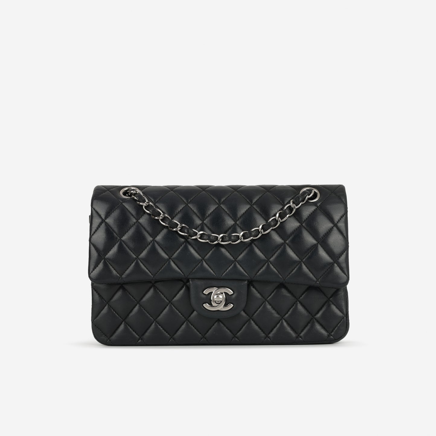 Chanel Medium Classic Flap - Black Lambskin | Silver Hardware