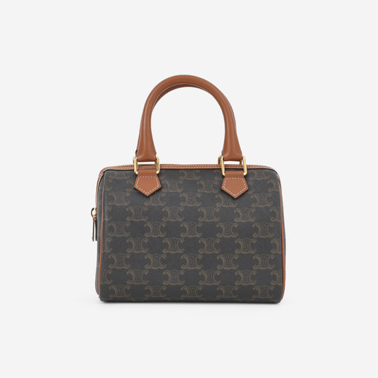 Celine Small Boston Bag - Triomphe Canvas | Gold Hardware