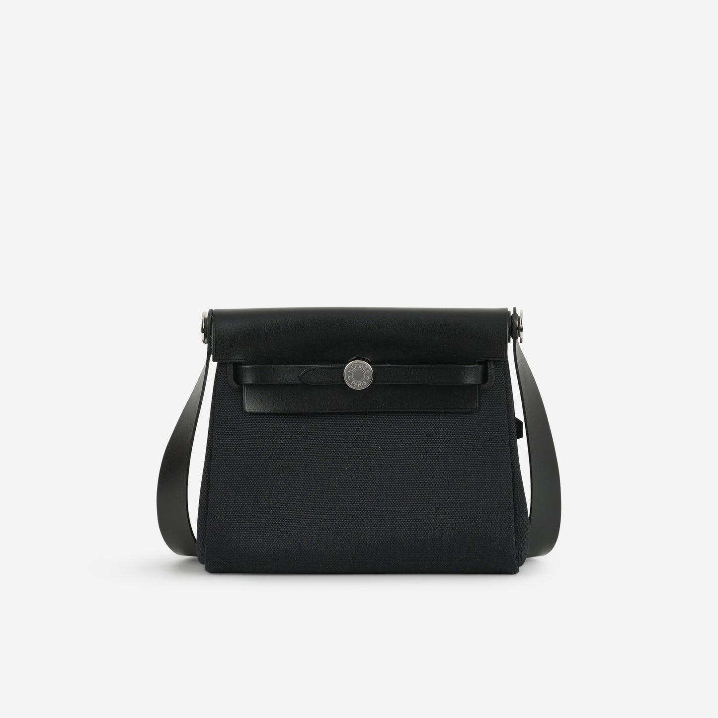 Hermès Mini Herbag 20 - Black Toile / Hunter | Palladium Hardware