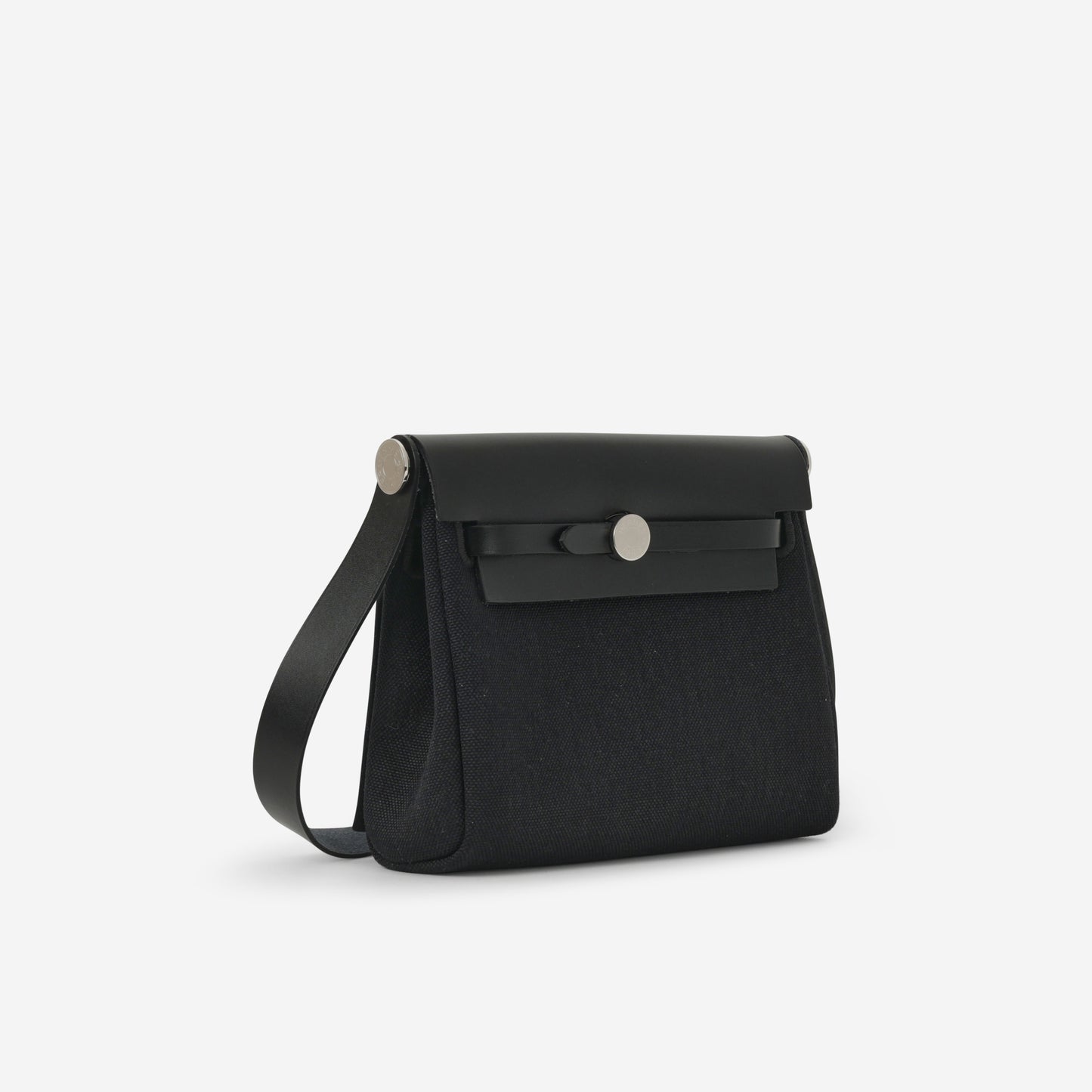 Hermès Mini Herbag 20 - Black Toile / Hunter | Palladium Hardware