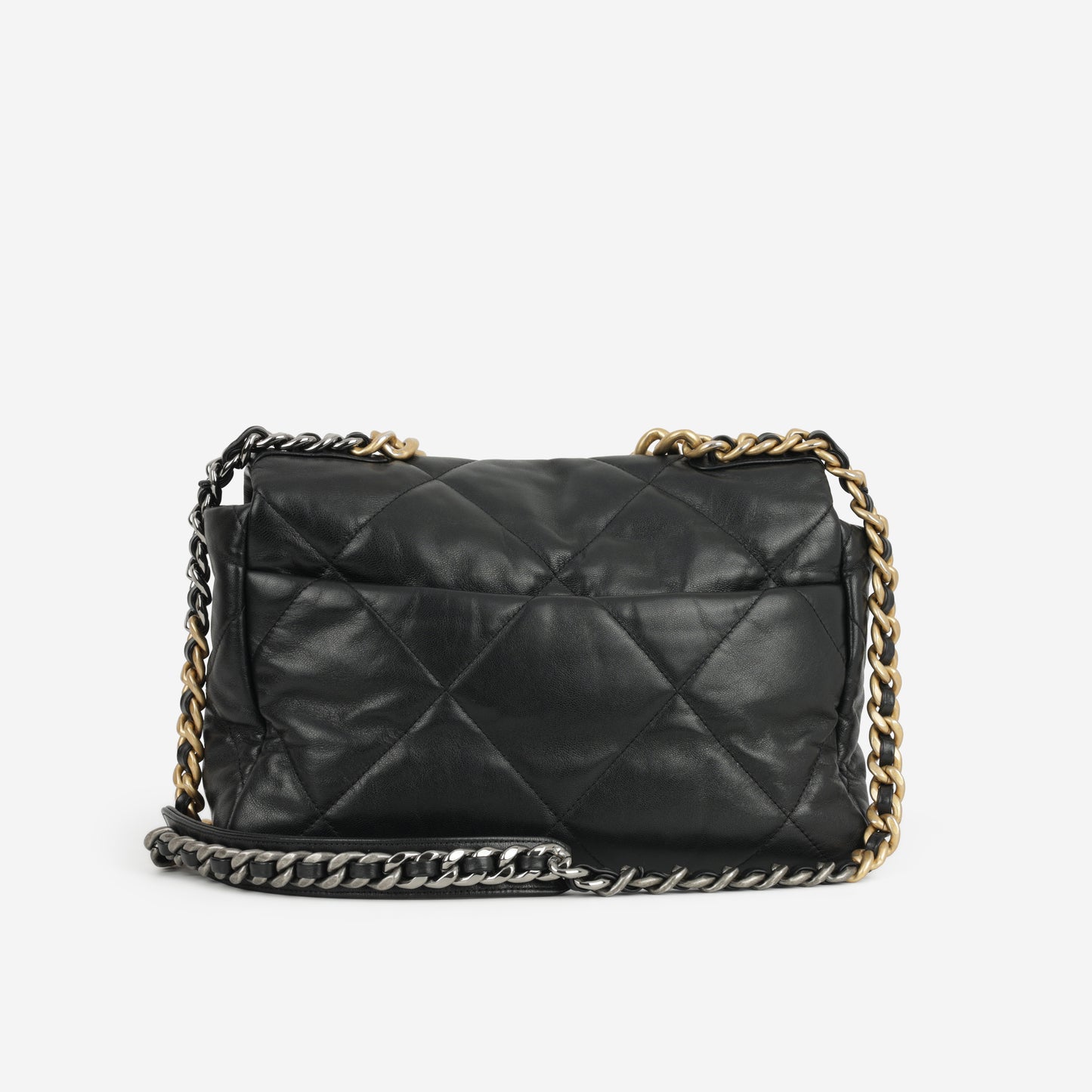 Chanel Large 19 Flap Bag - Black Lambskin | Multi Hardware - Bagista