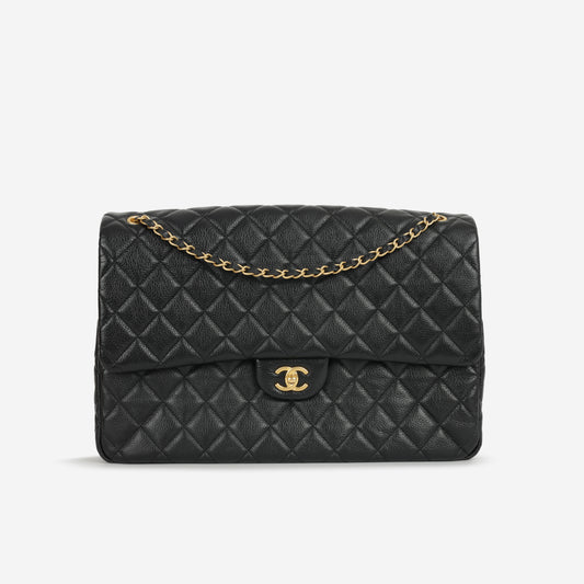 Chanel XXL Airline Maxi Flap - Black Caviar | Gold Hardware