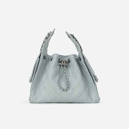 Chanel Small 25 Hobo - Blue Caviar | Ruthenium Hardware