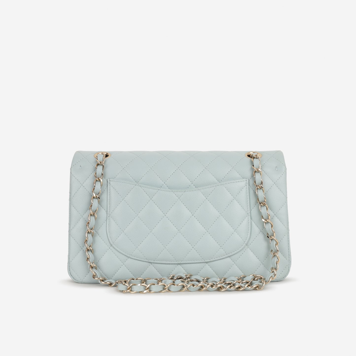 Chanel Medium Classic Flap - Light Blue Caviar | Champagne Gold Hardware