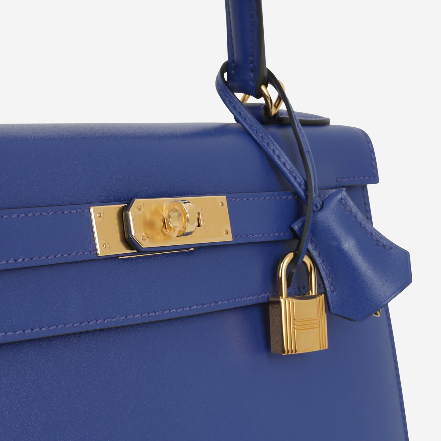 Hermès Kelly 28 - Bleu Electrique Tadelakt | Gold Hardware - Bagista