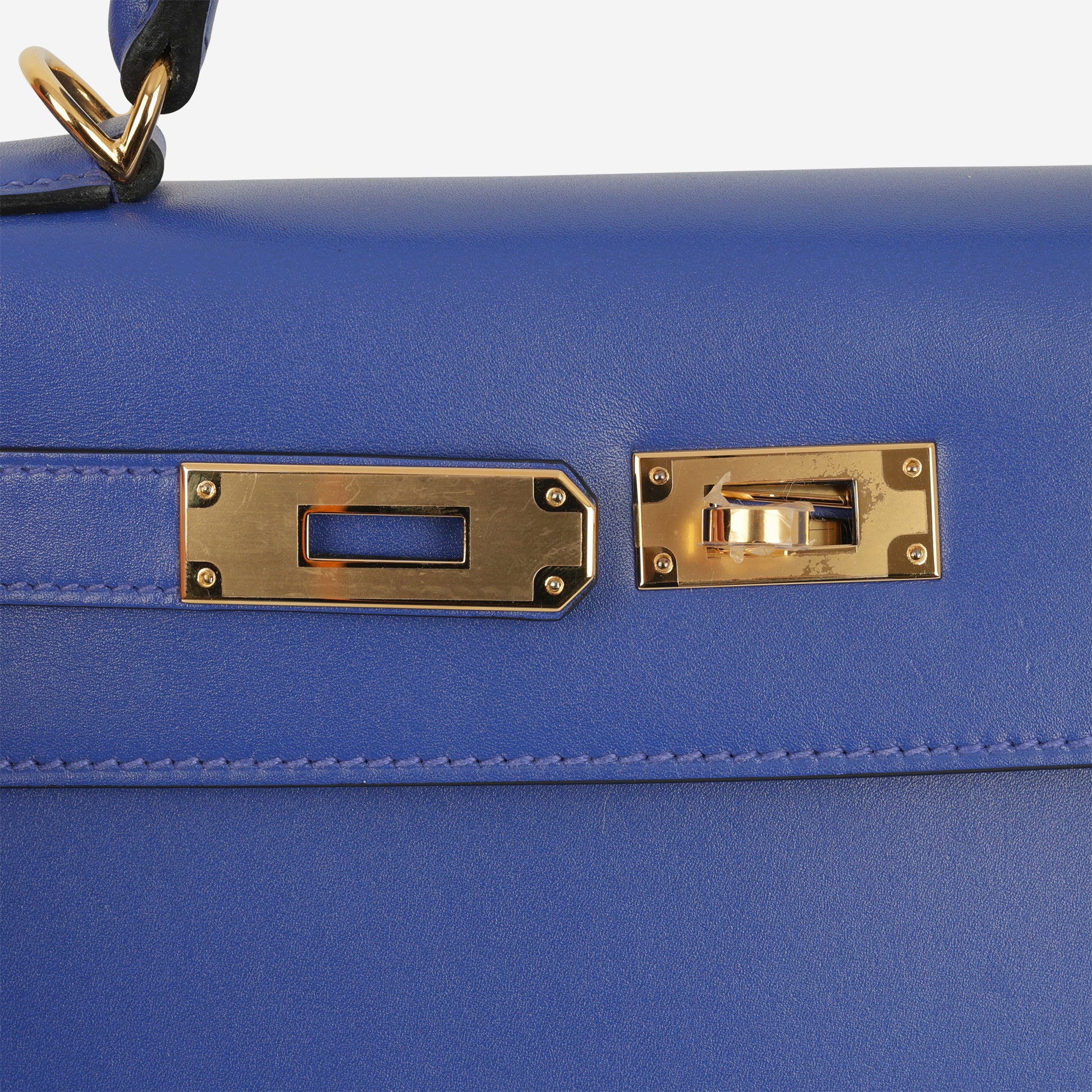 Hermès Kelly 28 - Bleu Electrique Tadelakt | Gold Hardware - Bagista