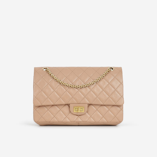 Chanel 2.55 Reissue 226 - Beige Crumpled Calfskin | Gold Hardware