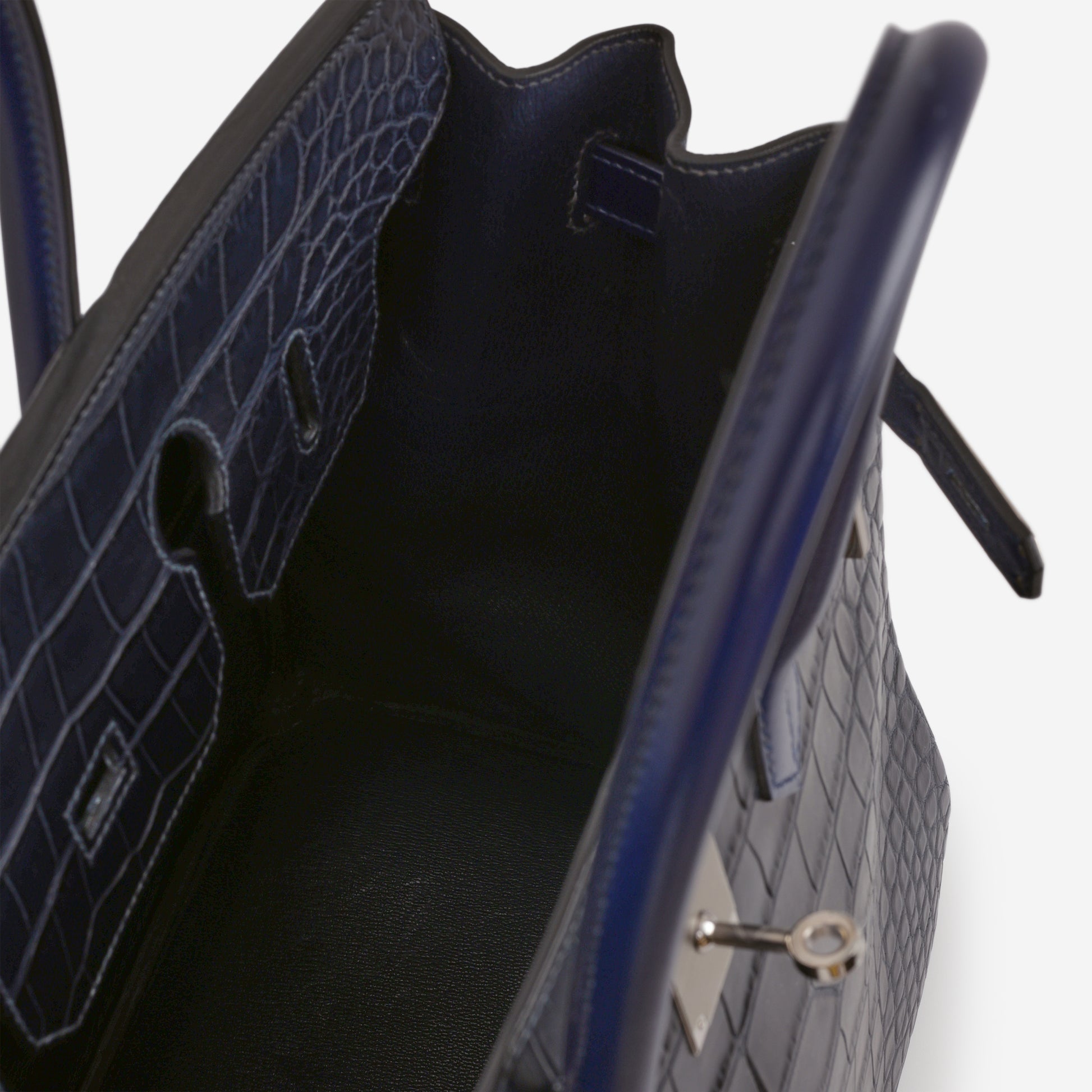 Hermès Limited Editiont Birkin 35 Tri-Leather - Bleu Indigo / Bleu Saphir Box / Clemence / Alligator | Palladium Hardware - Bagista