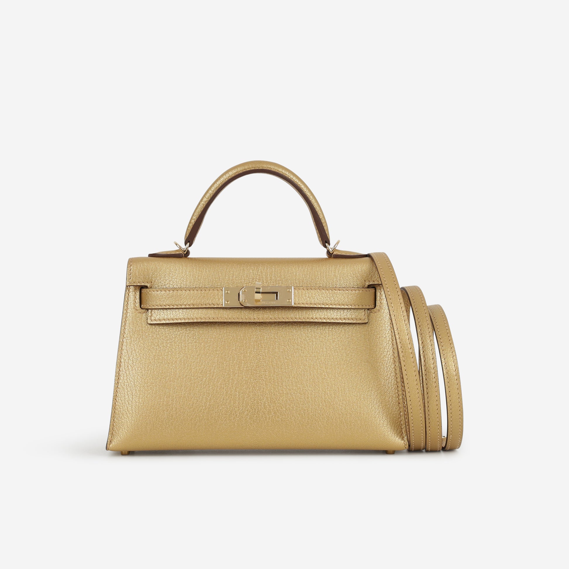 Hermès Mini Kelly - Dore Chevre | Permabrass Hardware - Bagista
