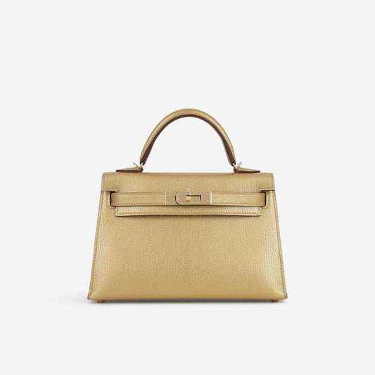 Hermès Mini Kelly - Dore Chevre | Permabrass Hardware - Bagista