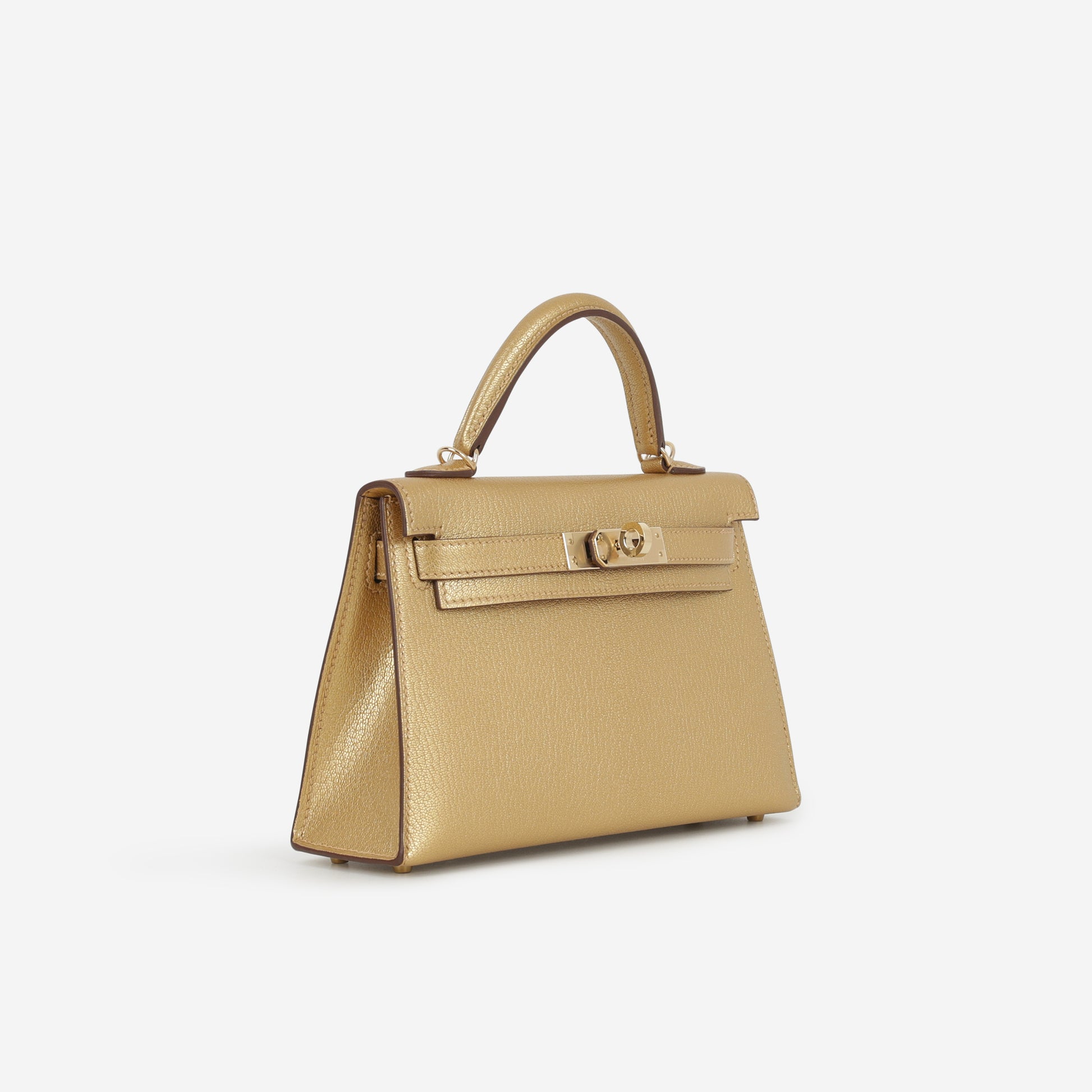 Hermès Mini Kelly - Dore Chevre | Permabrass Hardware - Bagista