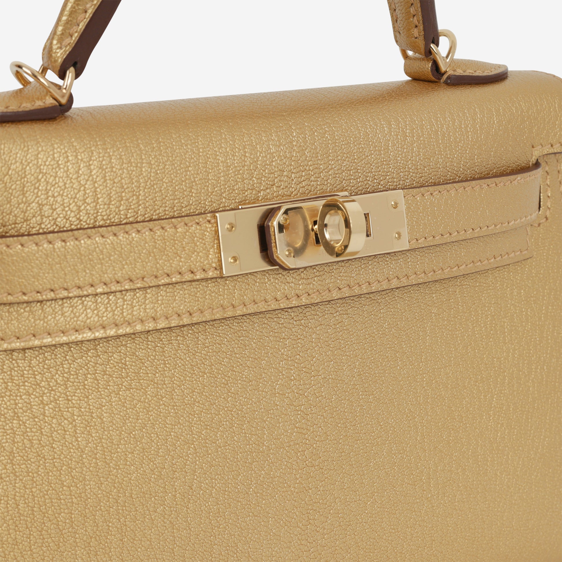 Hermès Mini Kelly - Dore Chevre | Permabrass Hardware - Bagista