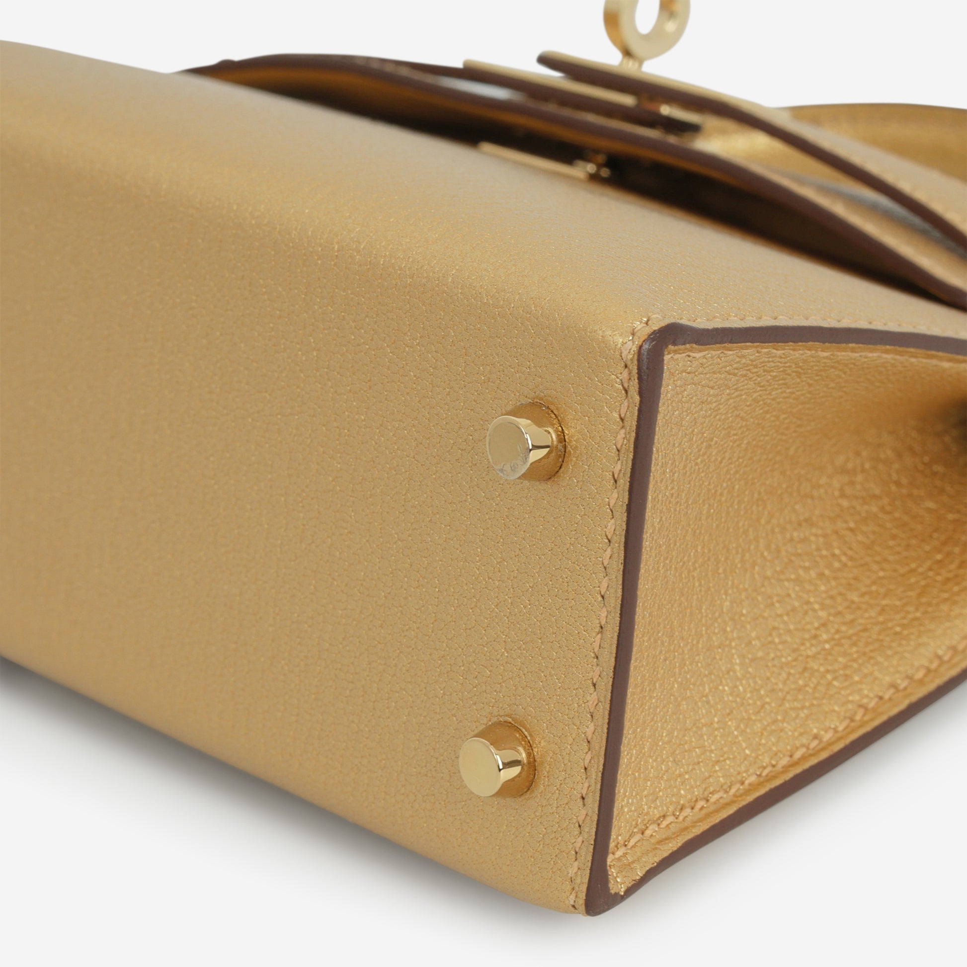 Hermès Mini Kelly - Dore Chevre | Permabrass Hardware - Bagista