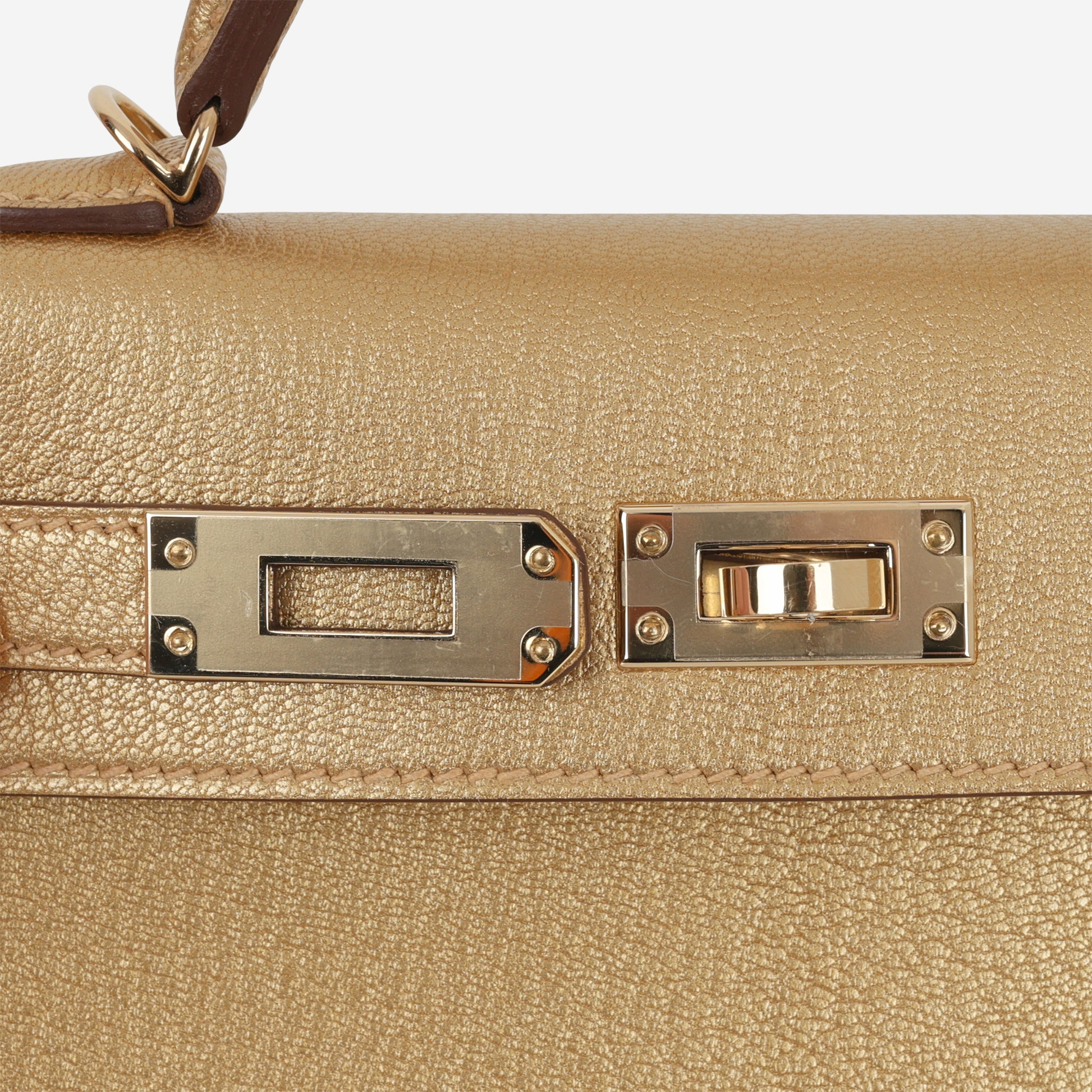 Hermès Mini Kelly - Dore Chevre | Permabrass Hardware - Bagista