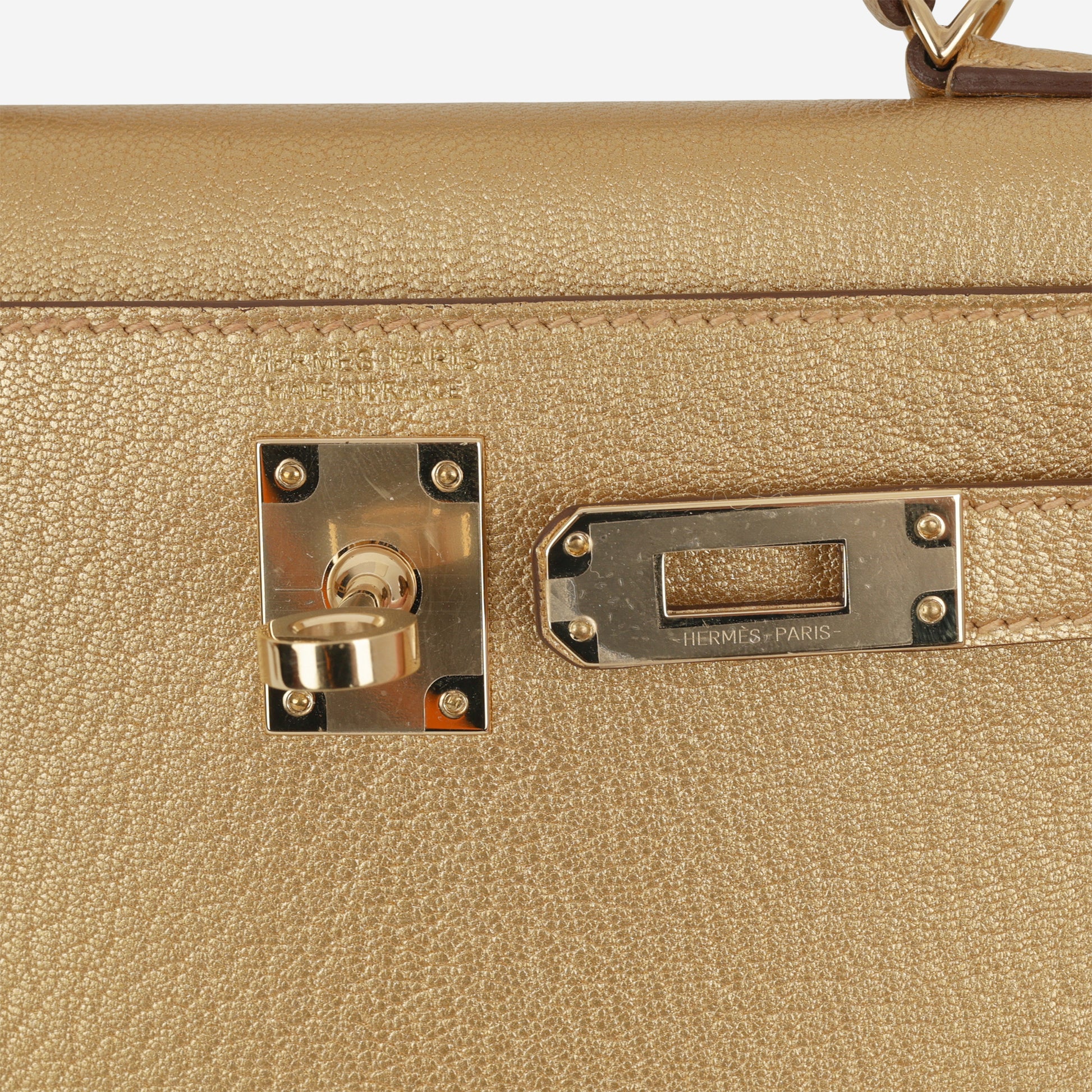 Hermès Mini Kelly - Dore Chevre | Permabrass Hardware - Bagista