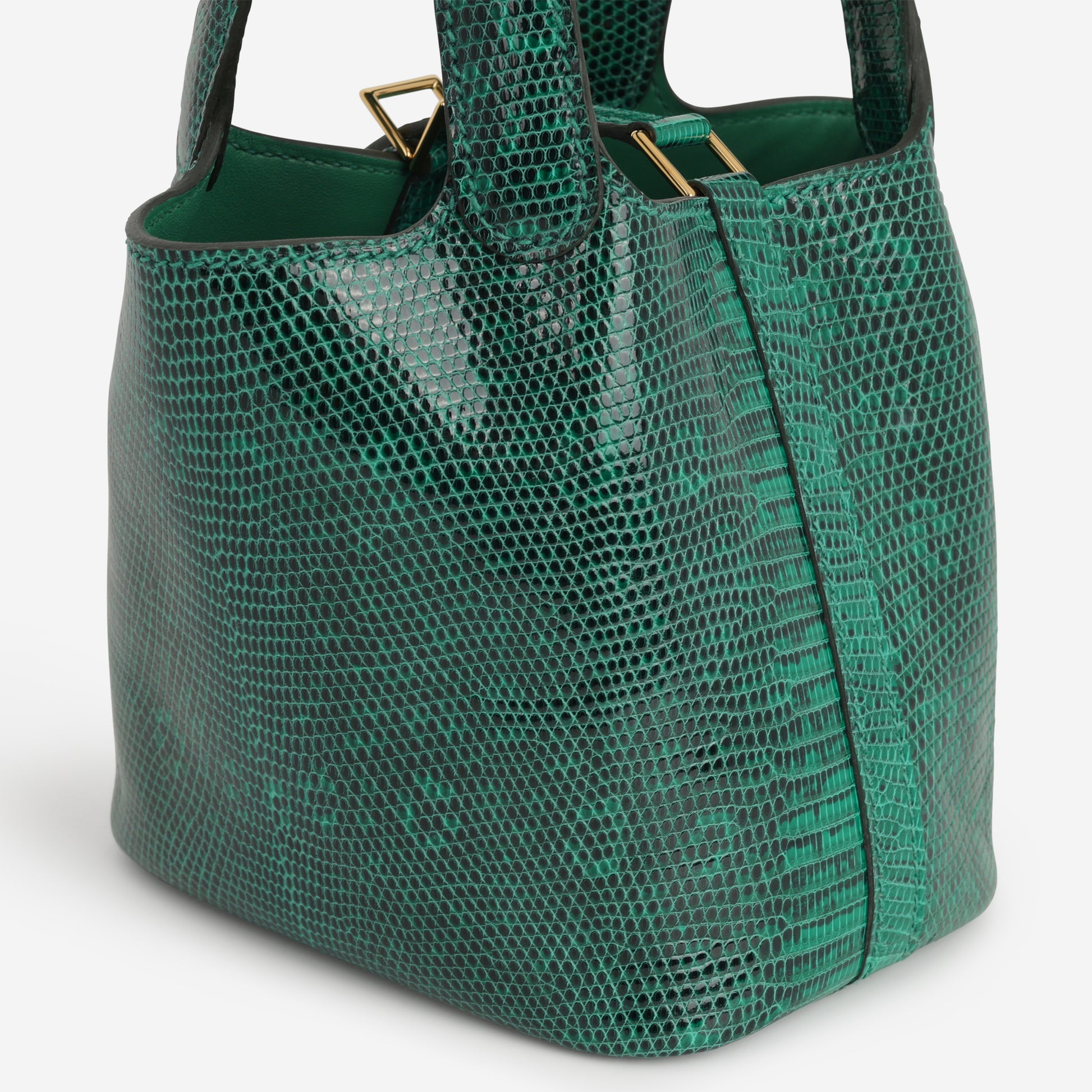 Hermès Micro Picotin 14 - Vert Vertigo Lizard | Gold Hardware - Bagista