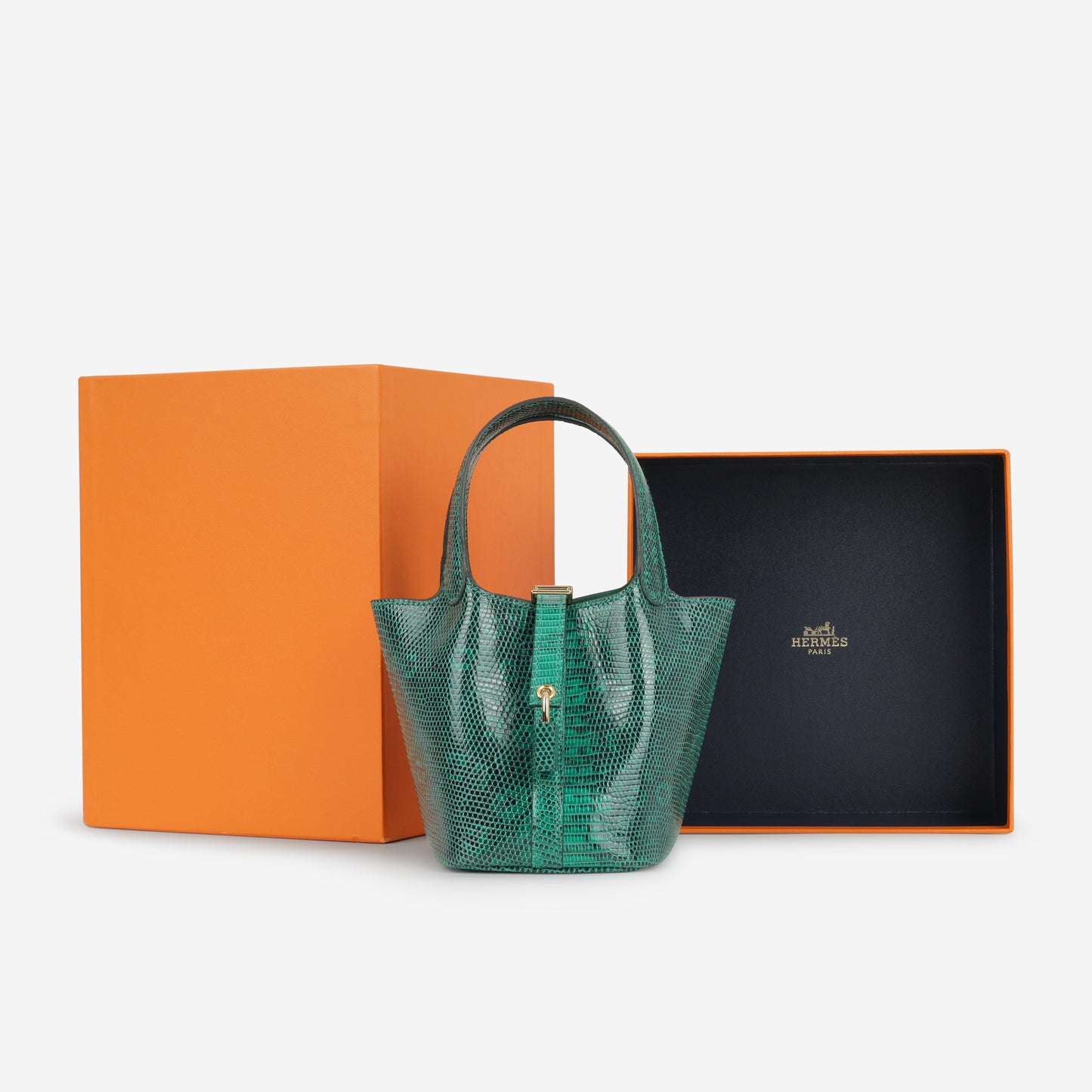 Hermès Micro Picotin 14 - Vert Vertigo Lizard | Gold Hardware - Bagista