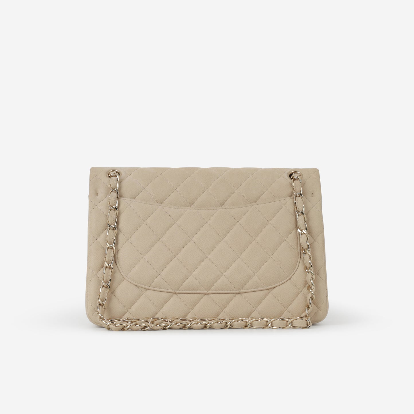 Chanel Classic Jumbo Double Flap - Beige Matte Caviar | Champagne Gold Hardware - Bagista
