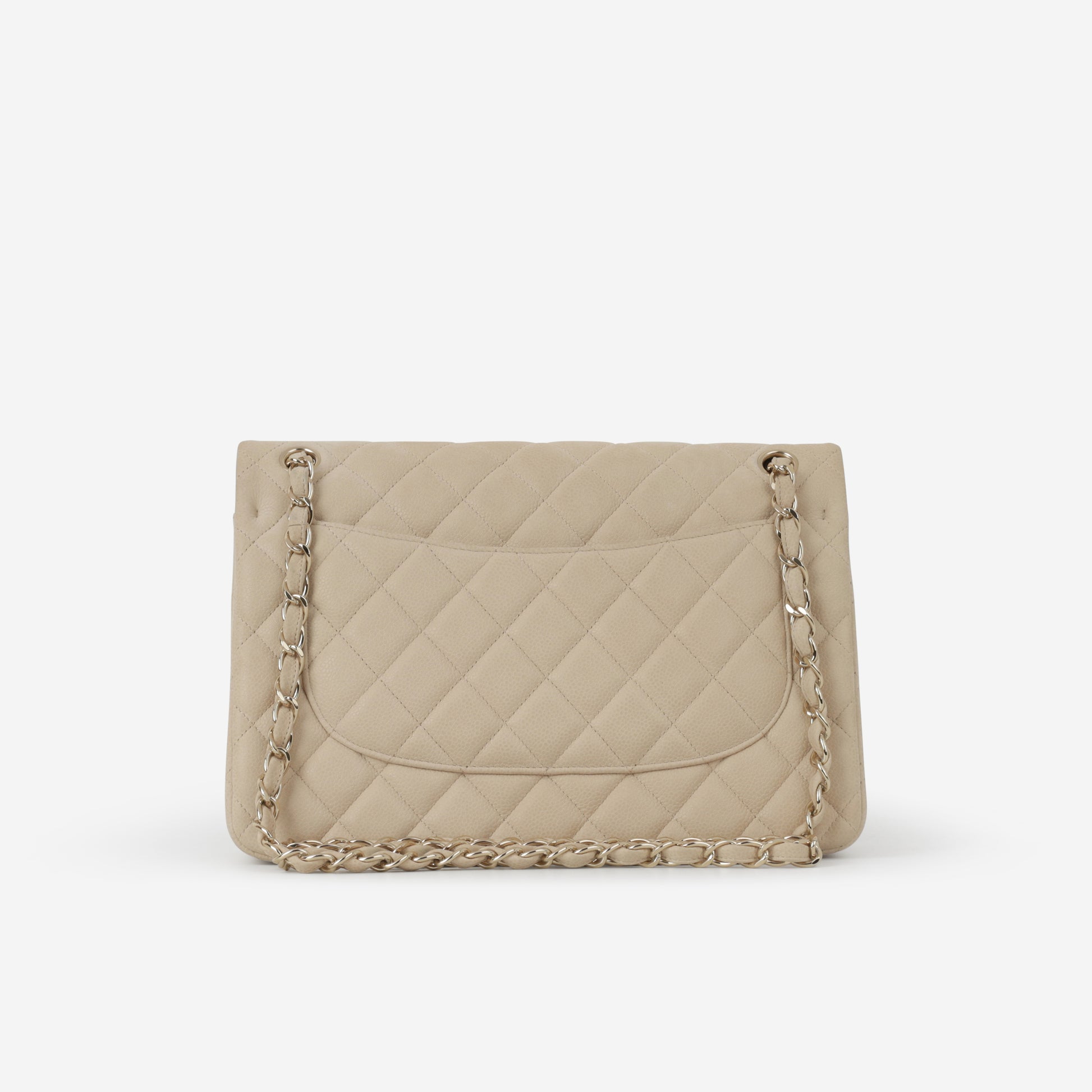Chanel Classic Jumbo Double Flap - Beige Matte Caviar | Champagne Gold Hardware - Bagista