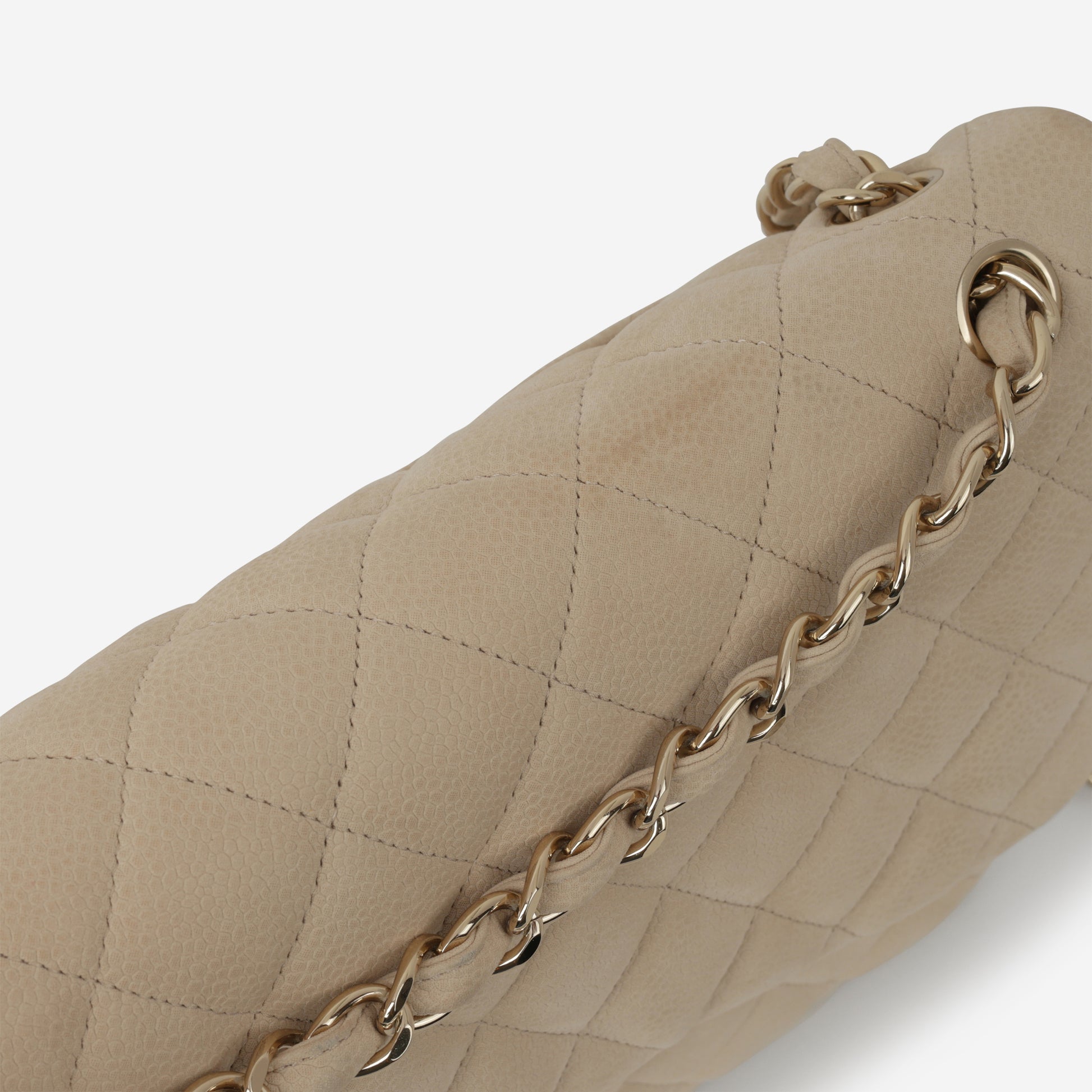 Chanel Classic Jumbo Double Flap - Beige Matte Caviar | Champagne Gold Hardware - Bagista