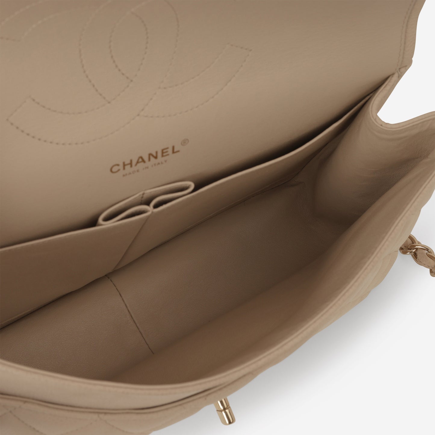 Chanel Classic Jumbo Double Flap - Beige Matte Caviar | Champagne Gold Hardware - Bagista