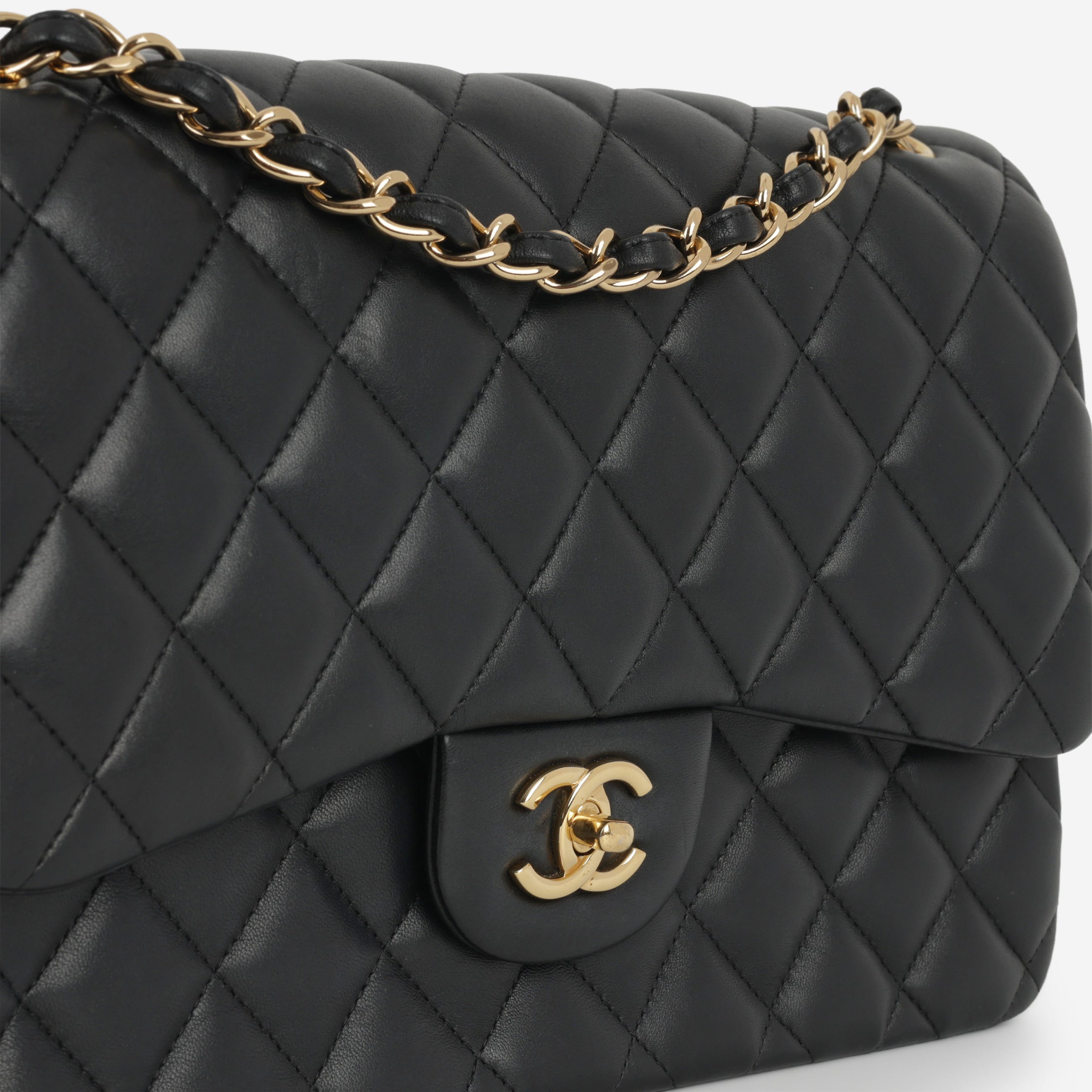 Chanel Jumbo Classic Double Flap Black Lambskin | Pre-Loved