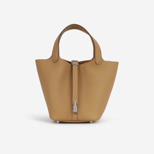 Hermès Picotin 18 - Biscuit Clemence | Palladium Hardware - Bagista