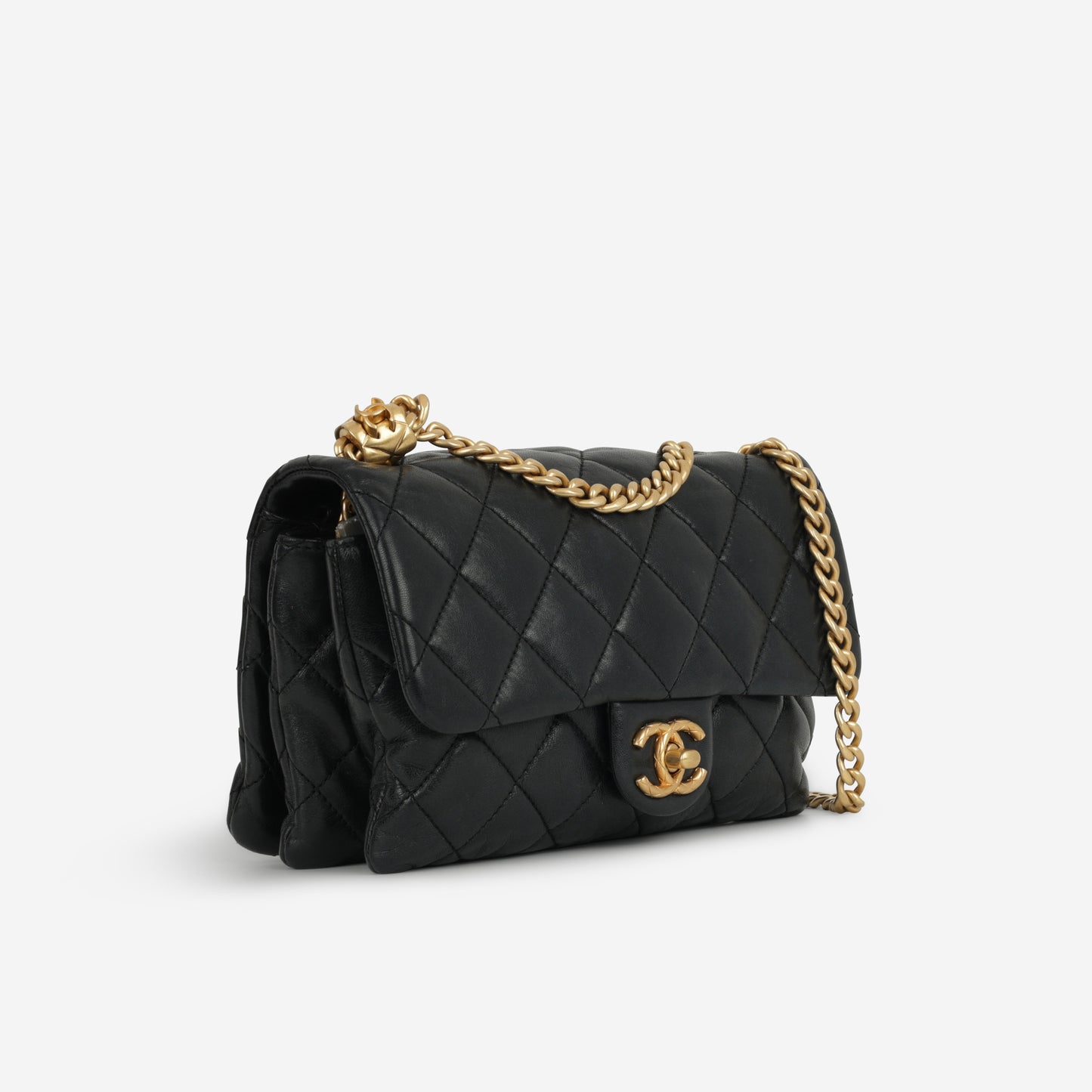 Chanel Small All Slide Adjustable Chain Flap - Black Lambskin | Gold Hardware - Bagista