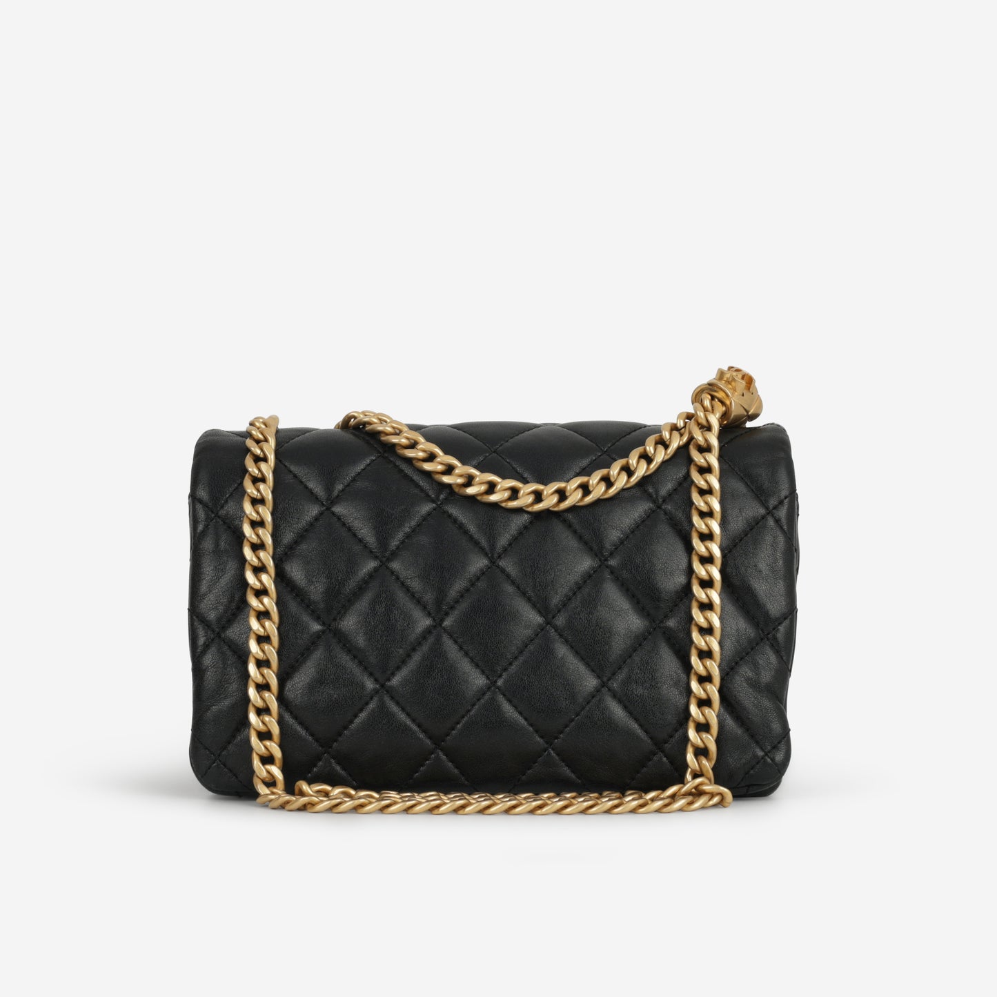Chanel Small All Slide Adjustable Chain Flap - Black Lambskin | Gold Hardware - Bagista